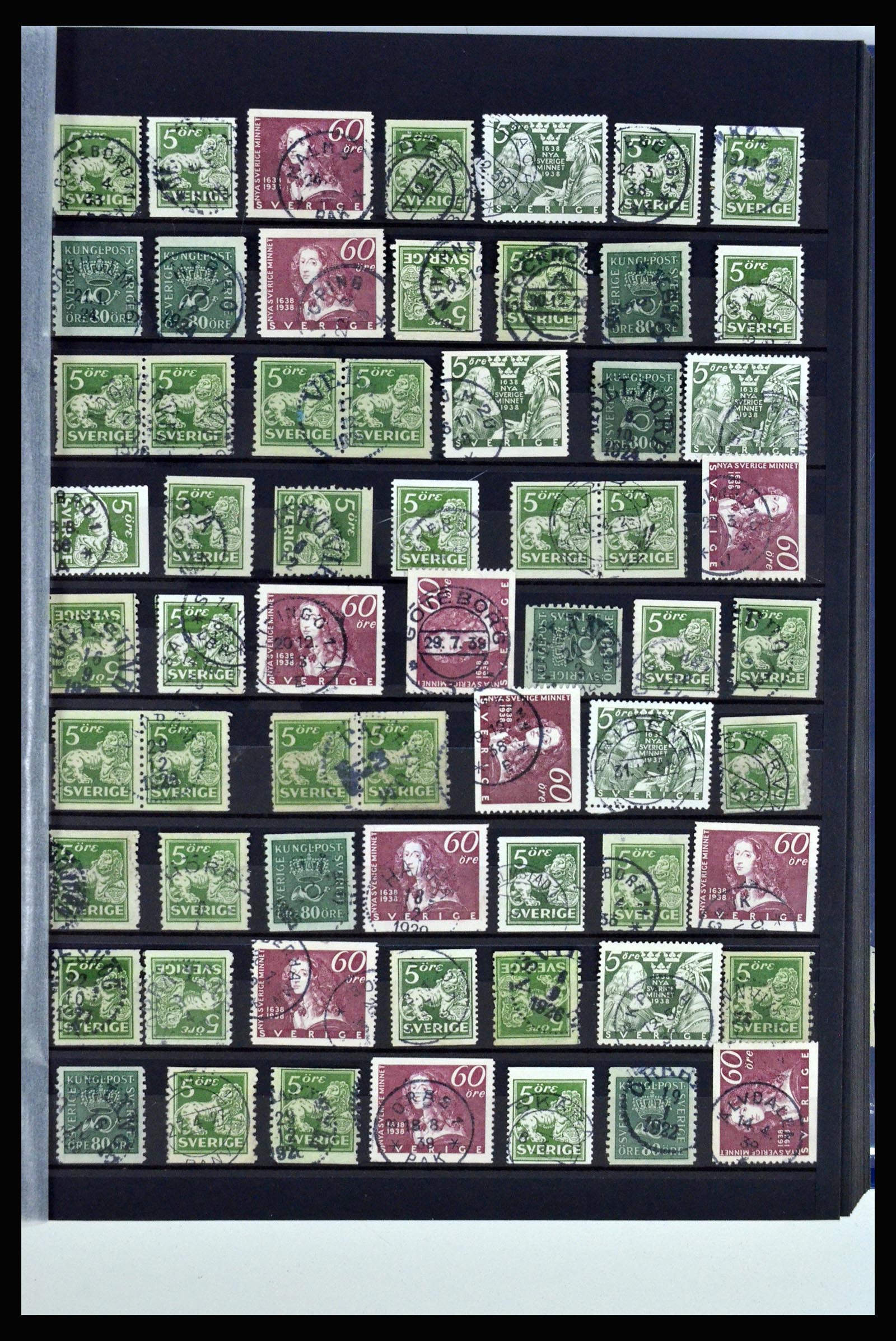 36316 145 - Postzegelverzameling 36316 Zweden stempels 1920-1938.