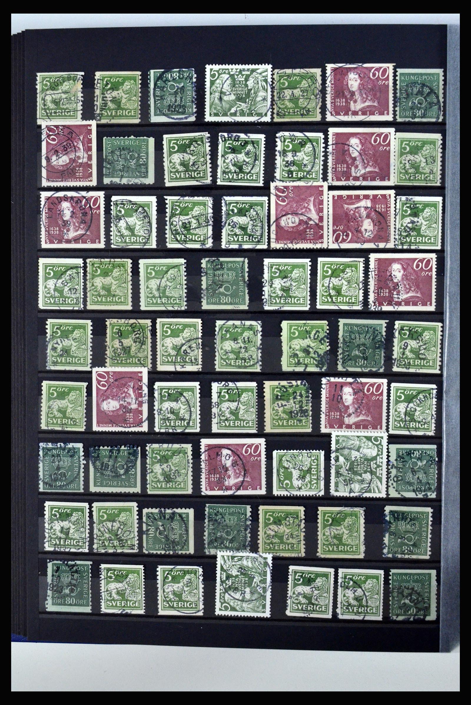 36316 146 - Postzegelverzameling 36316 Zweden stempels 1920-1938.