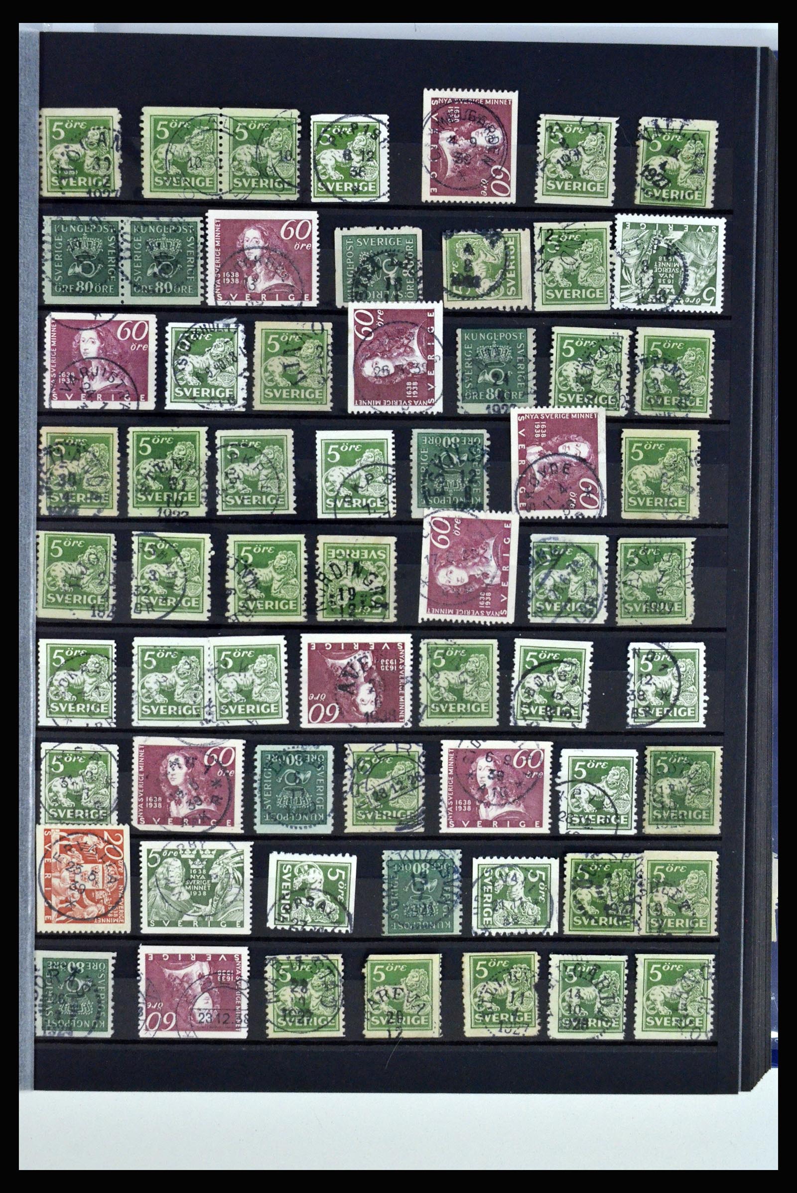 36316 147 - Postzegelverzameling 36316 Zweden stempels 1920-1938.