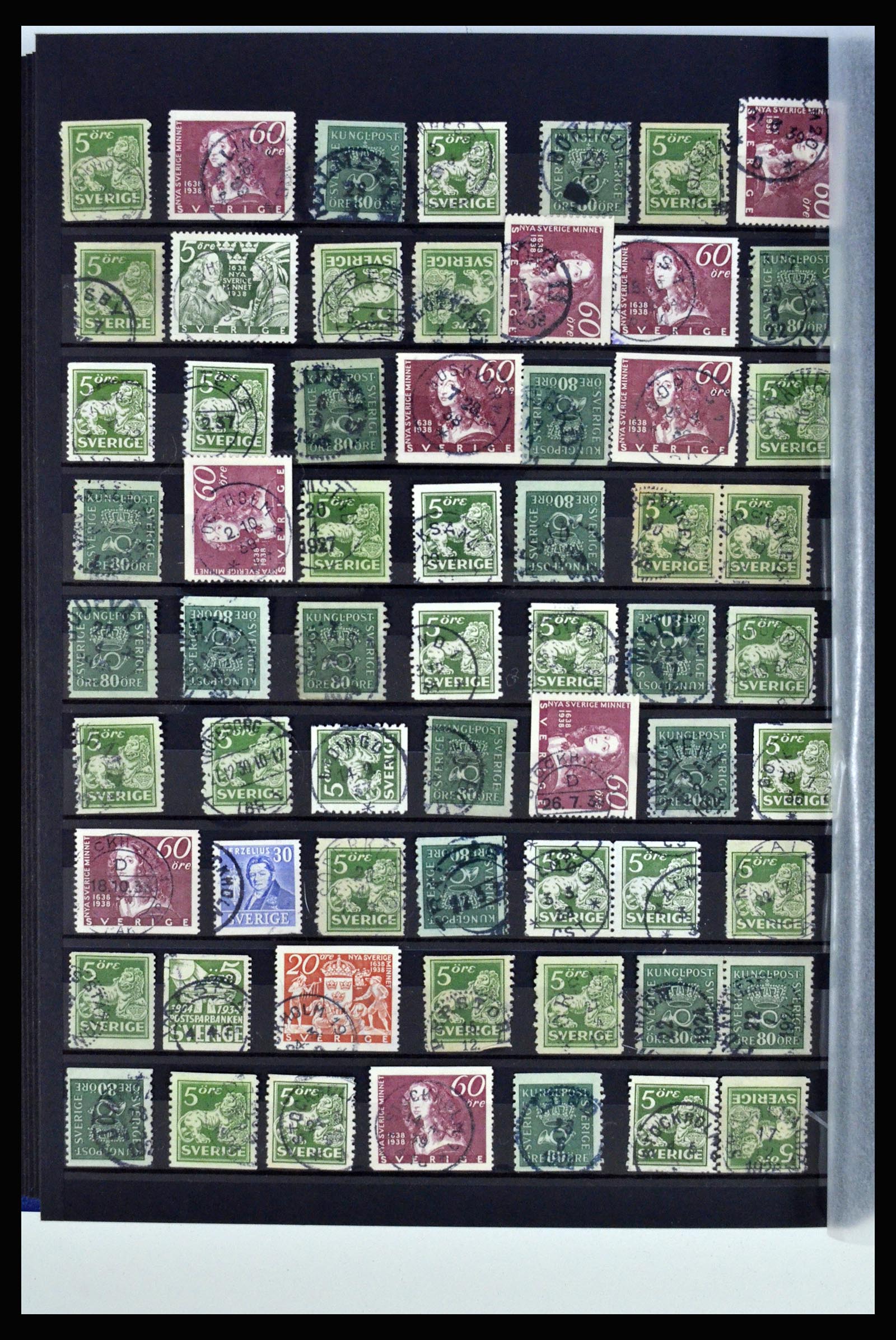 36316 148 - Postzegelverzameling 36316 Zweden stempels 1920-1938.