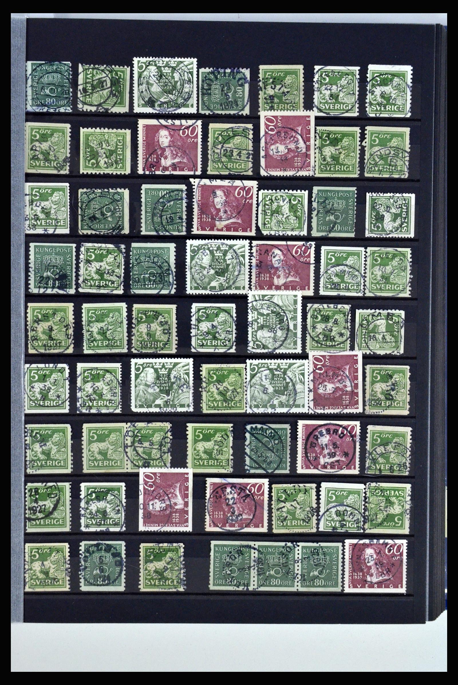 36316 151 - Postzegelverzameling 36316 Zweden stempels 1920-1938.