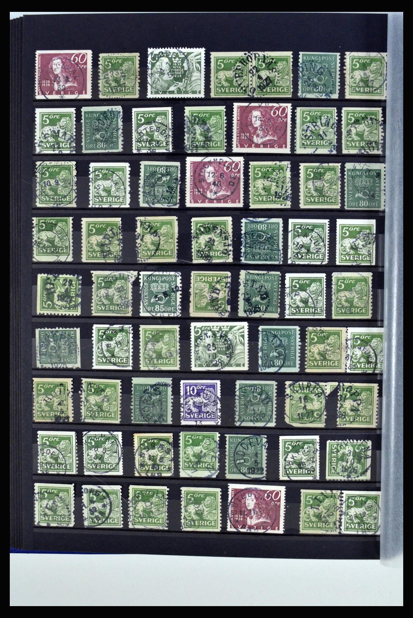 36316 152 - Postzegelverzameling 36316 Zweden stempels 1920-1938.