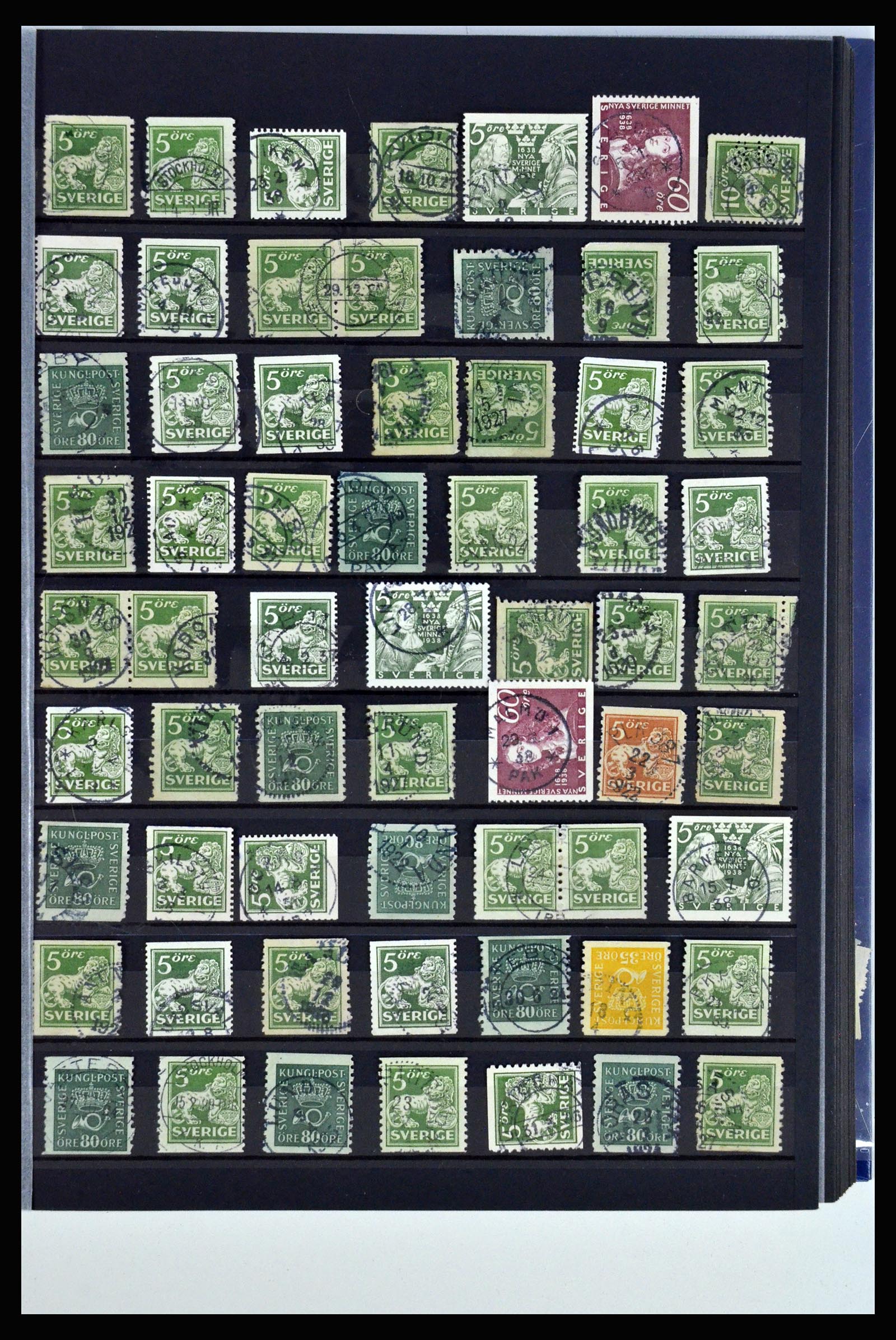 36316 153 - Postzegelverzameling 36316 Zweden stempels 1920-1938.