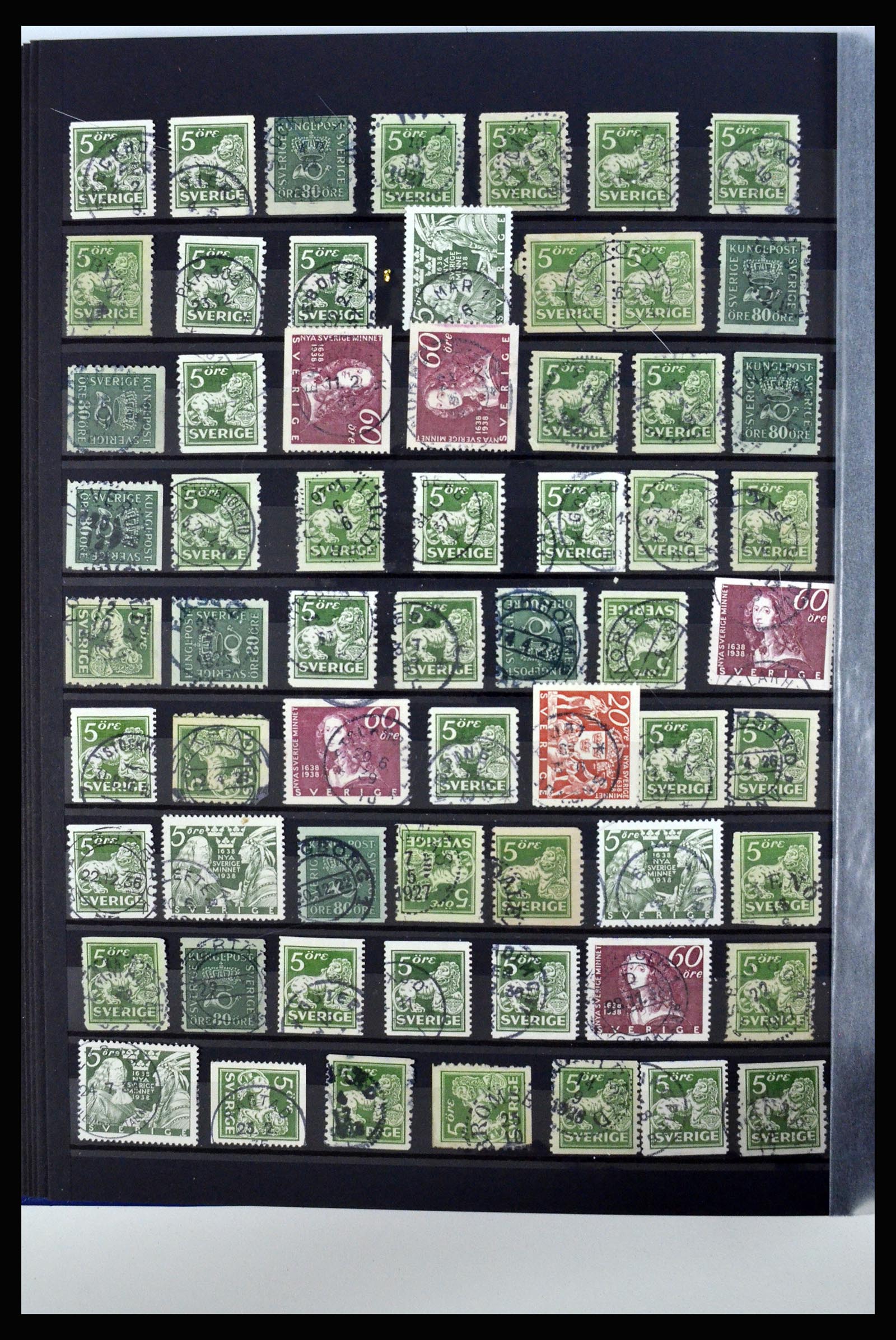 36316 154 - Postzegelverzameling 36316 Zweden stempels 1920-1938.