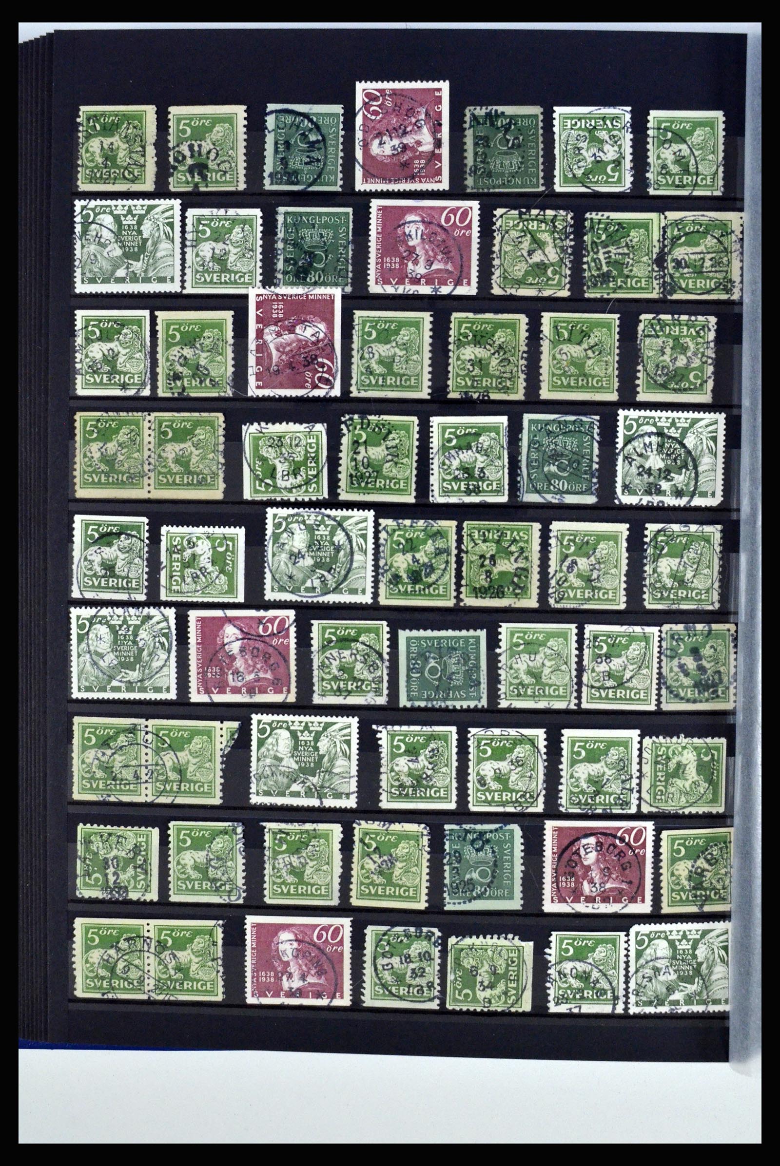 36316 156 - Postzegelverzameling 36316 Zweden stempels 1920-1938.