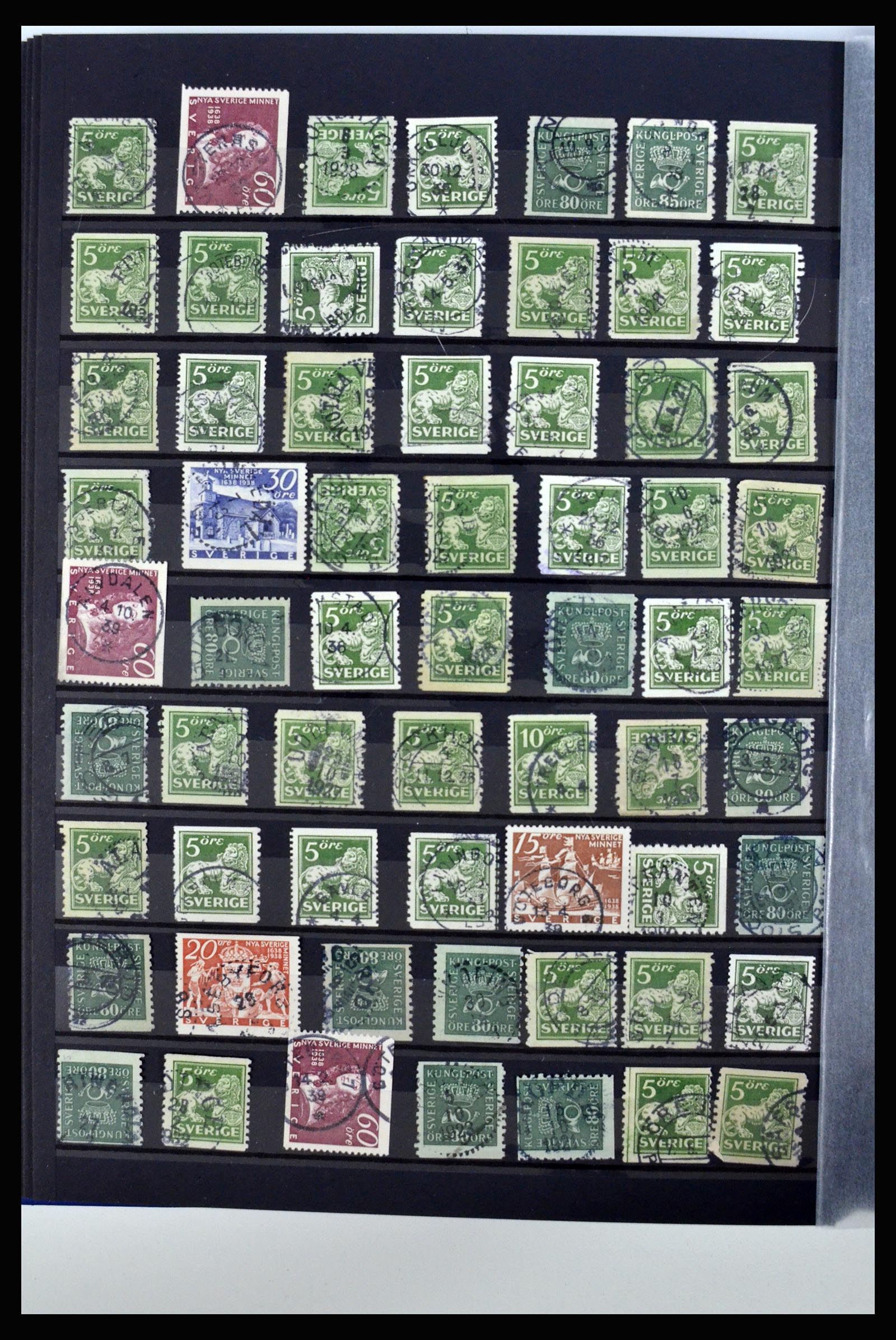 36316 158 - Postzegelverzameling 36316 Zweden stempels 1920-1938.