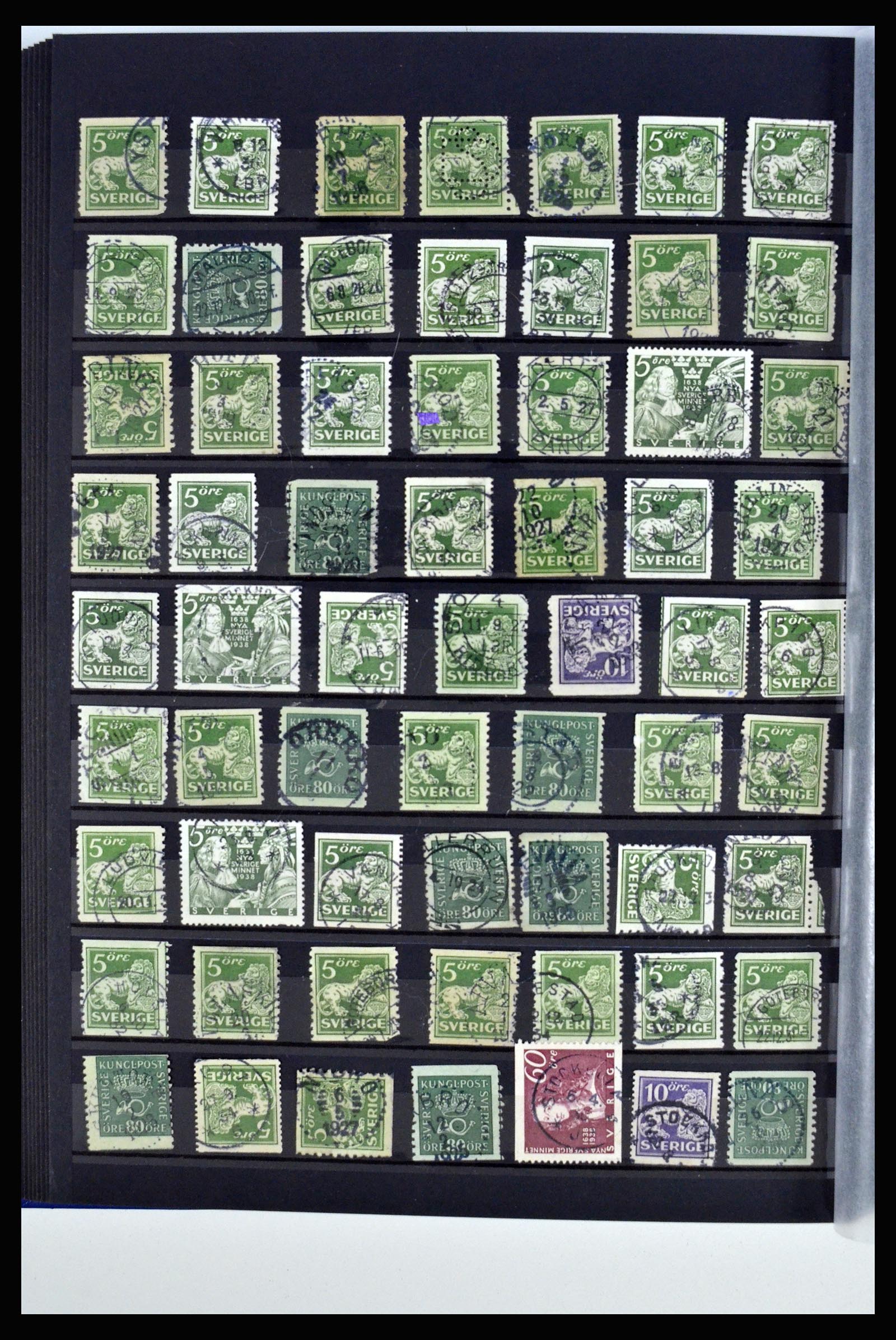 36316 160 - Postzegelverzameling 36316 Zweden stempels 1920-1938.