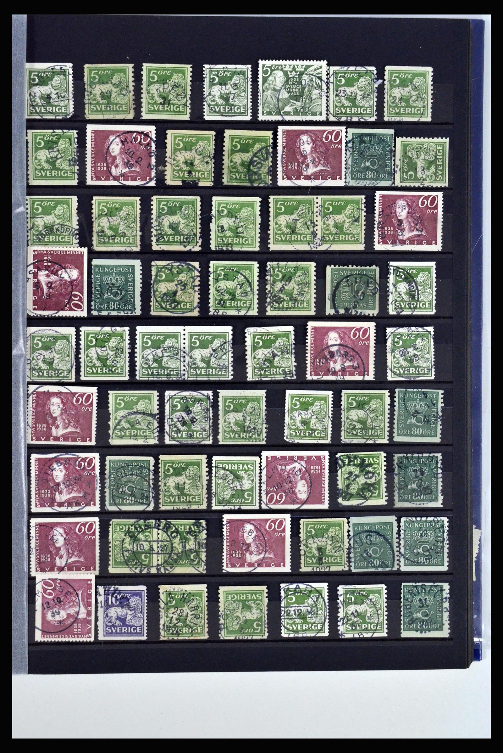 36316 161 - Postzegelverzameling 36316 Zweden stempels 1920-1938.