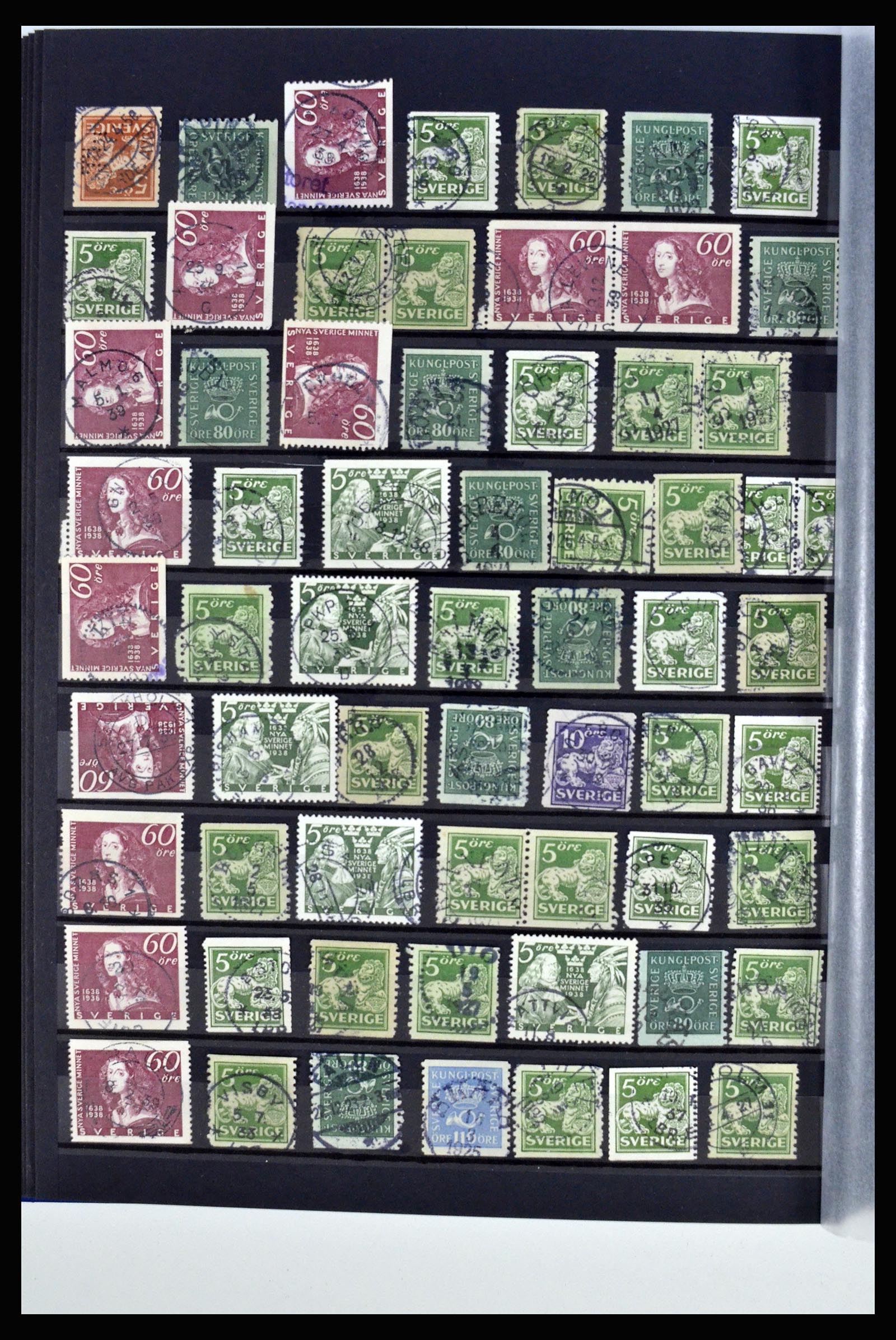 36316 162 - Postzegelverzameling 36316 Zweden stempels 1920-1938.