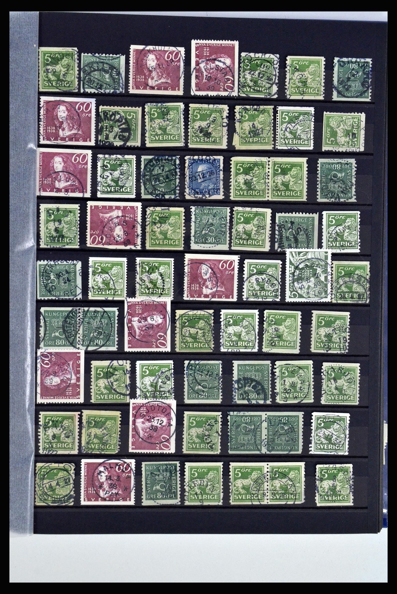 36316 163 - Postzegelverzameling 36316 Zweden stempels 1920-1938.