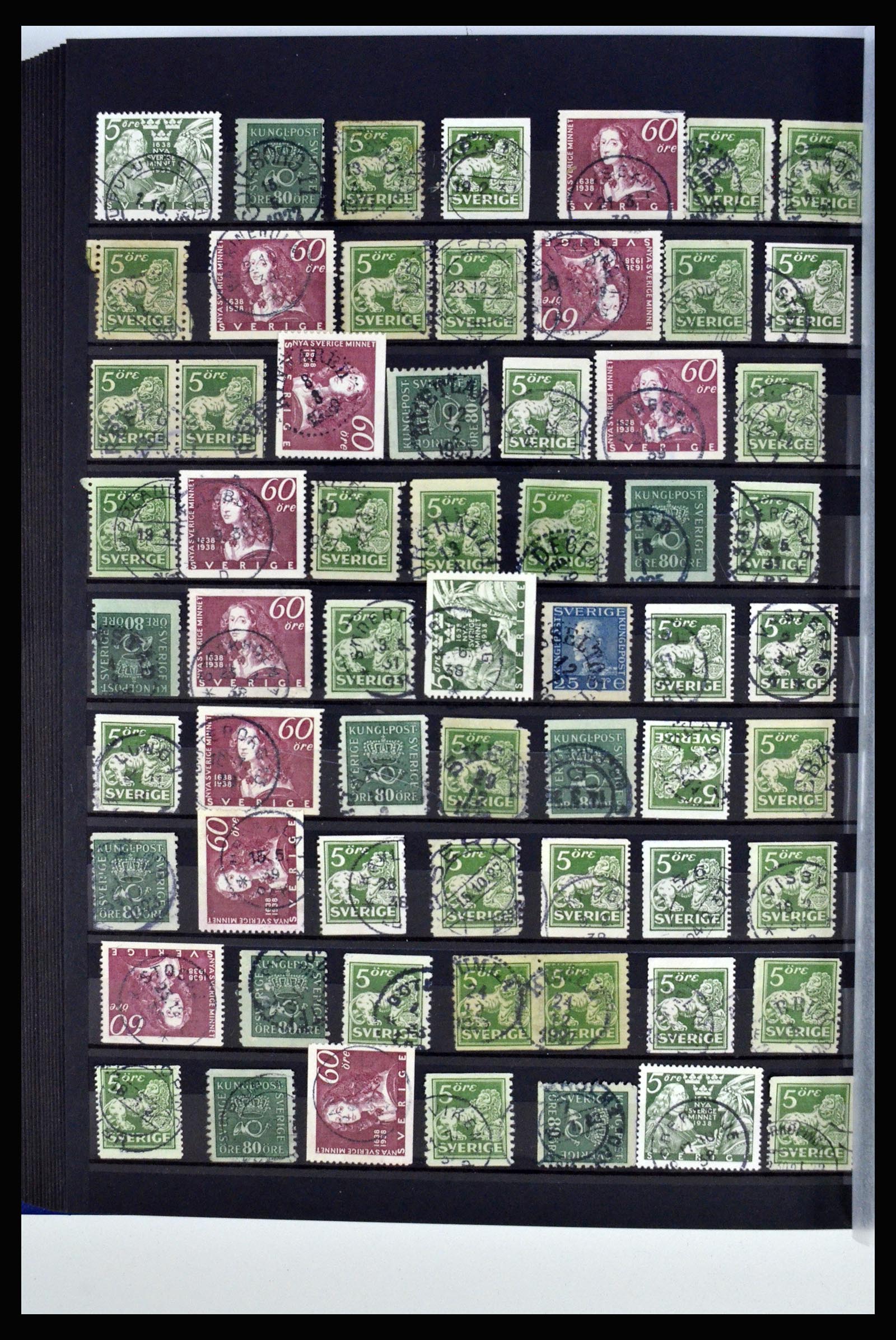 36316 164 - Postzegelverzameling 36316 Zweden stempels 1920-1938.