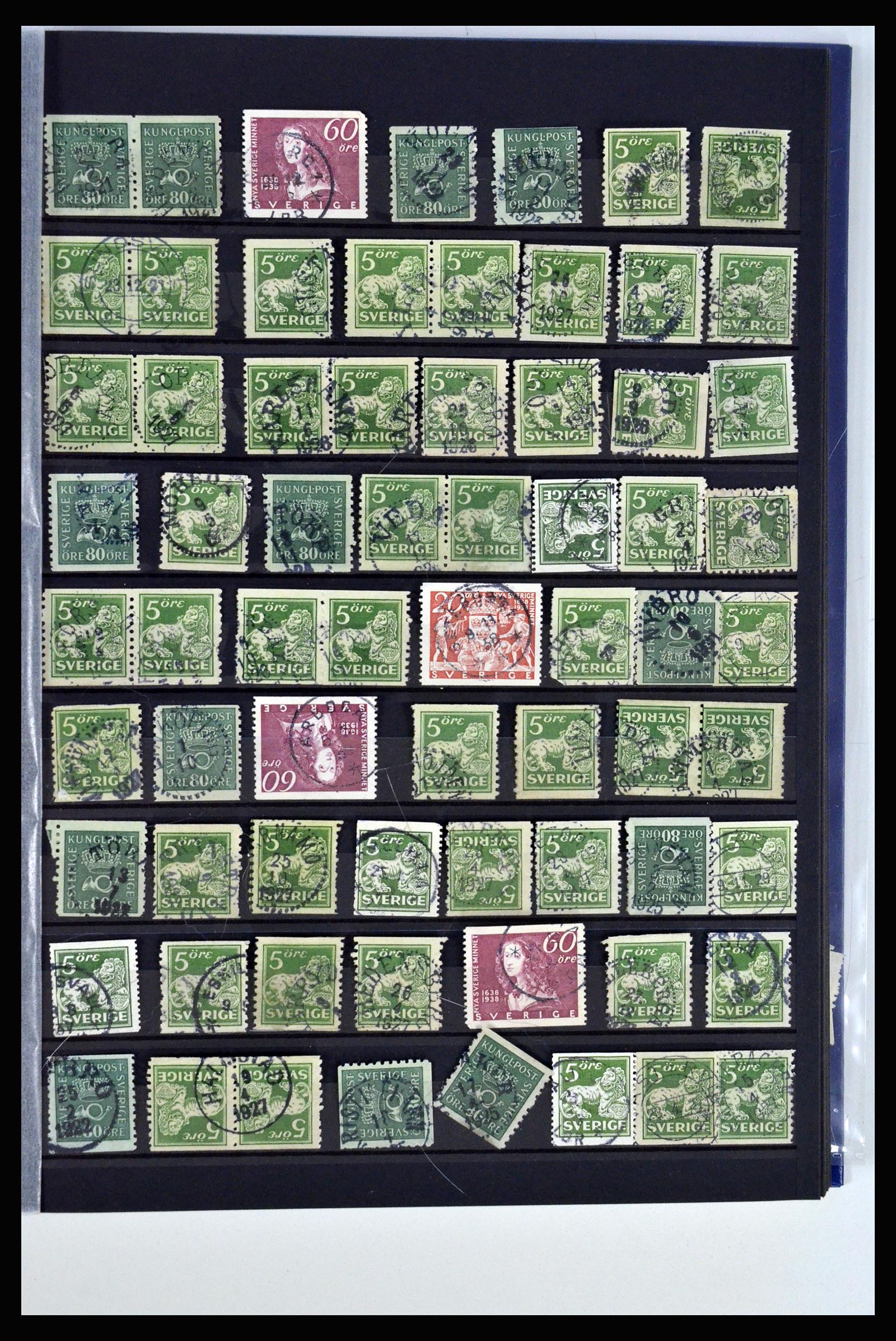36316 165 - Postzegelverzameling 36316 Zweden stempels 1920-1938.