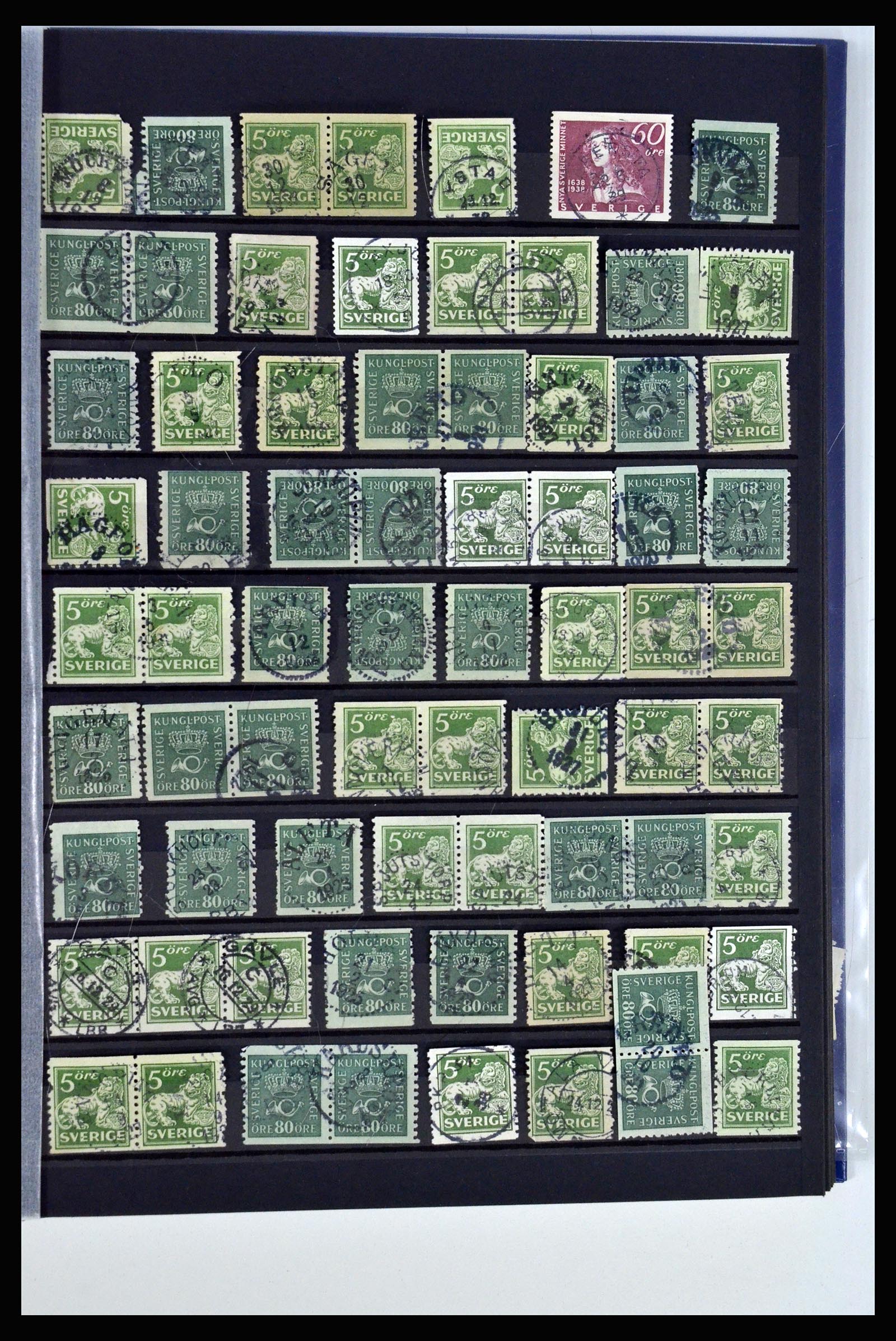 36316 167 - Postzegelverzameling 36316 Zweden stempels 1920-1938.