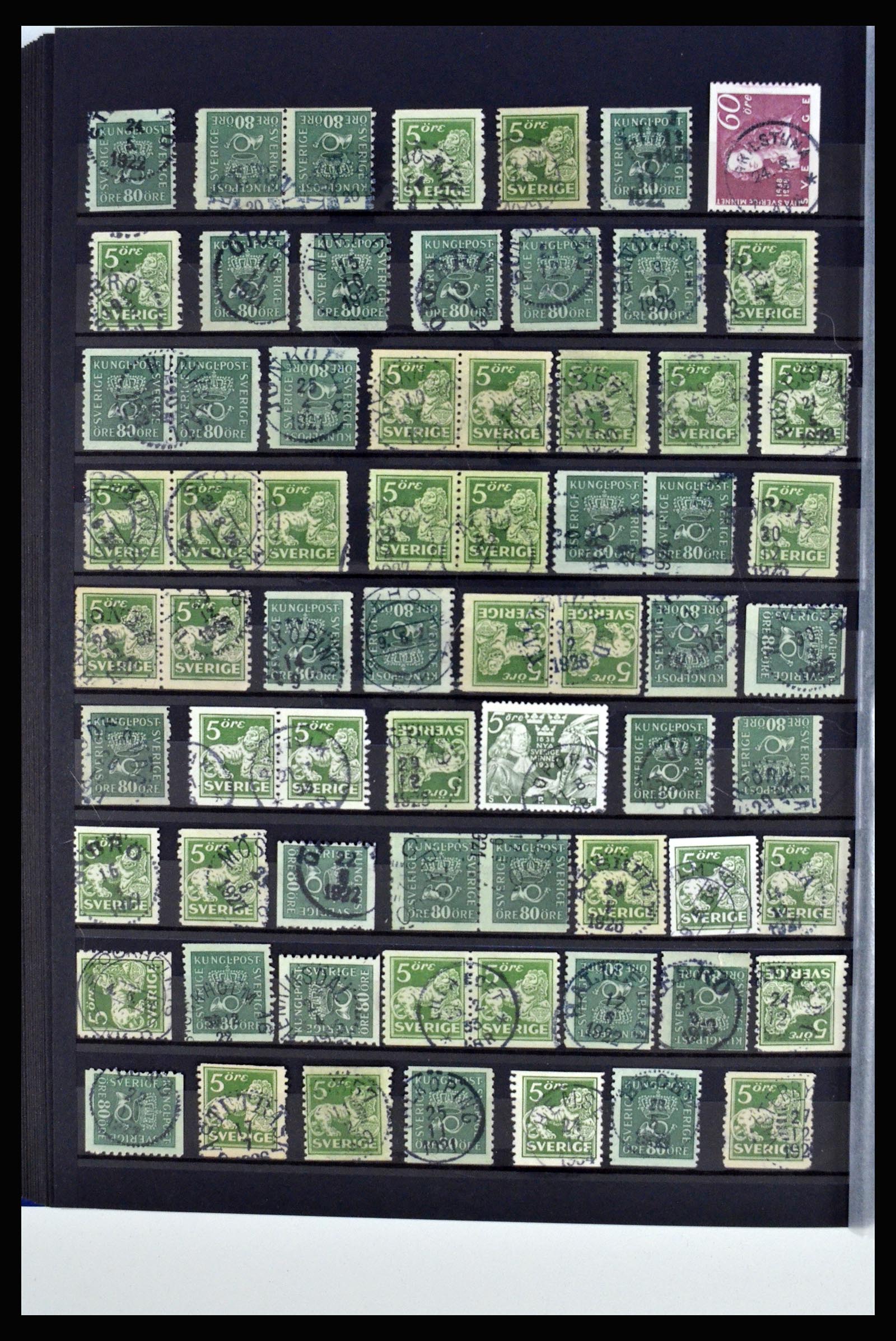 36316 168 - Postzegelverzameling 36316 Zweden stempels 1920-1938.