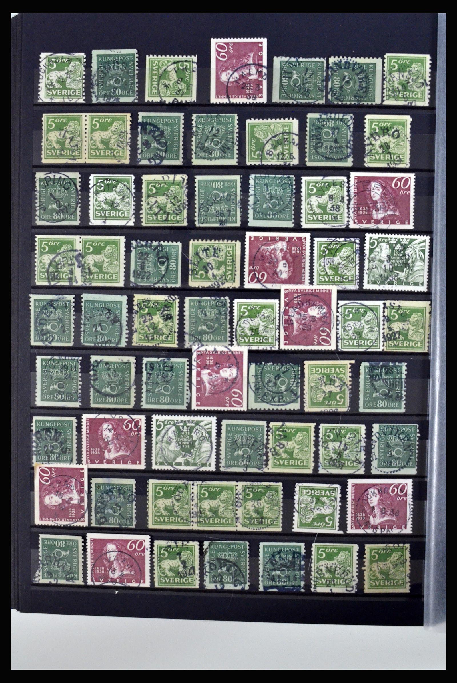 36316 170 - Postzegelverzameling 36316 Zweden stempels 1920-1938.