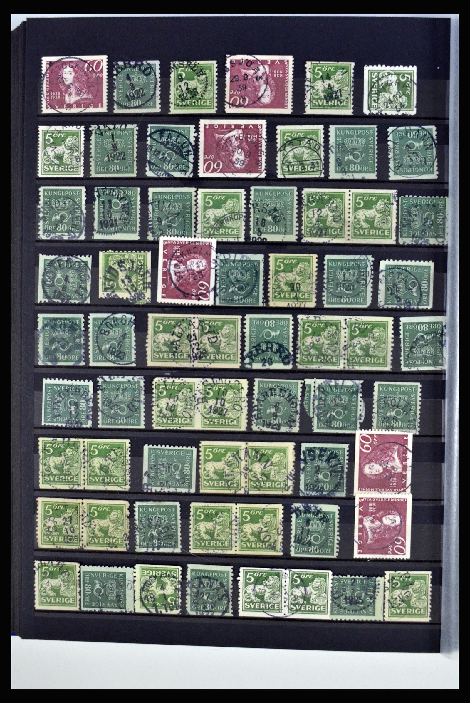 36316 172 - Postzegelverzameling 36316 Zweden stempels 1920-1938.