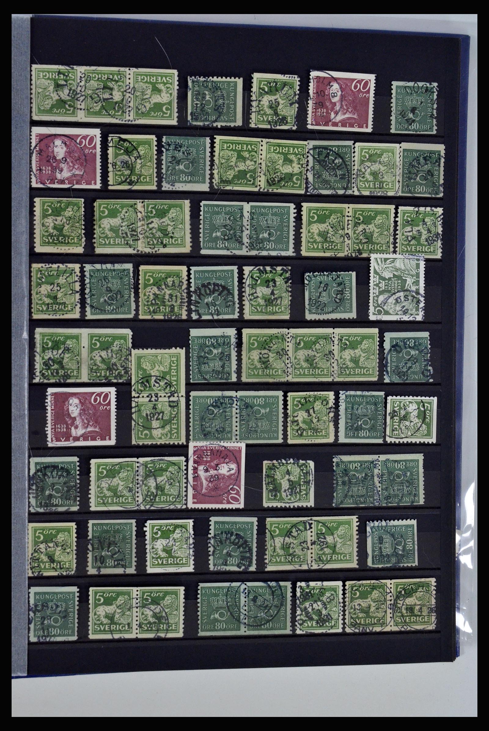 36316 173 - Postzegelverzameling 36316 Zweden stempels 1920-1938.