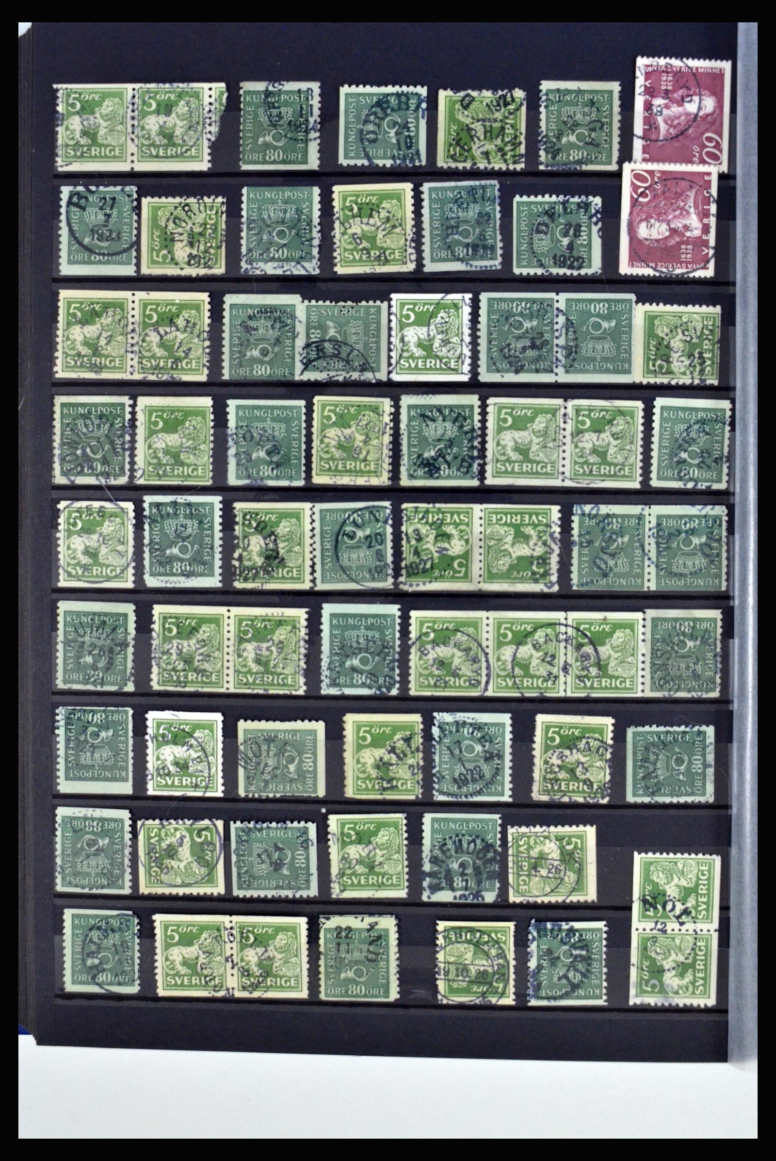 36316 174 - Postzegelverzameling 36316 Zweden stempels 1920-1938.