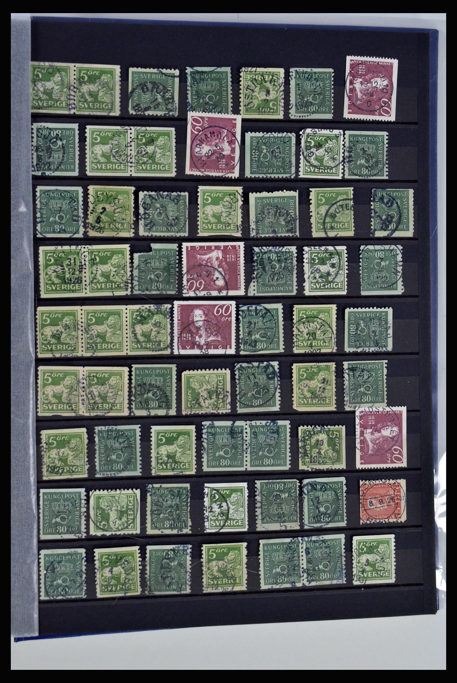 36316 175 - Postzegelverzameling 36316 Zweden stempels 1920-1938.