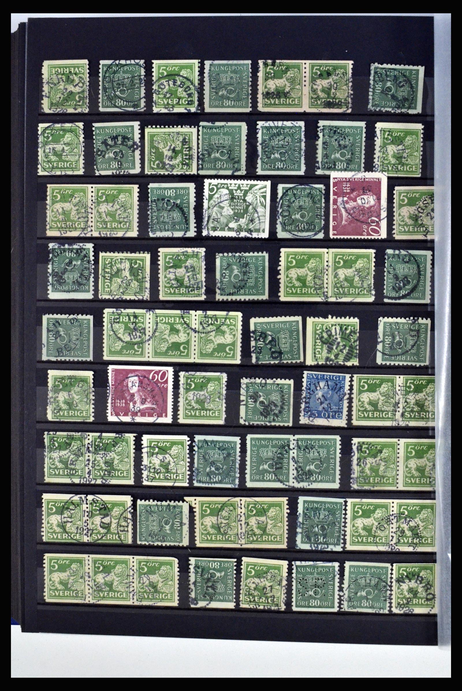 36316 176 - Postzegelverzameling 36316 Zweden stempels 1920-1938.