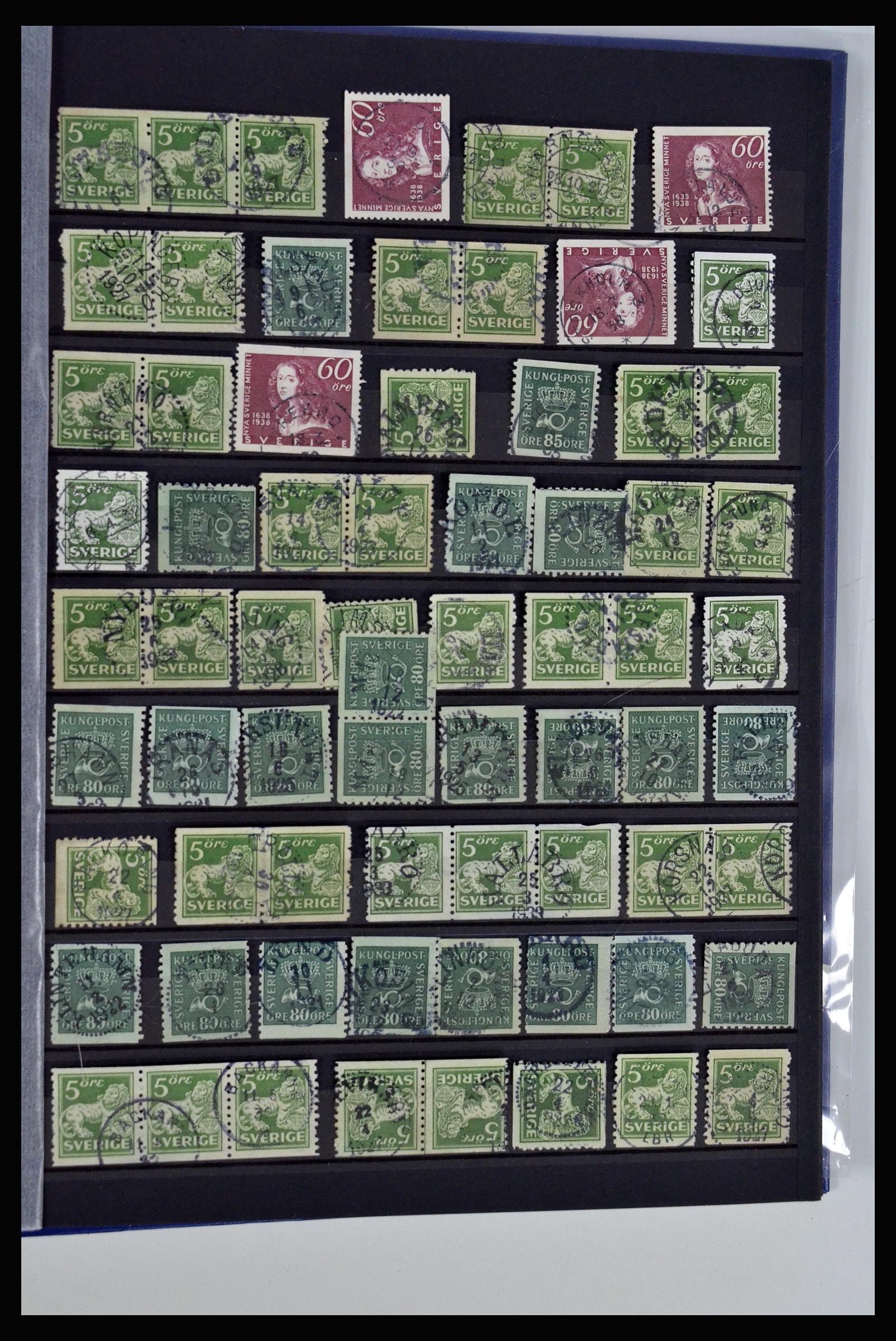 36316 177 - Postzegelverzameling 36316 Zweden stempels 1920-1938.