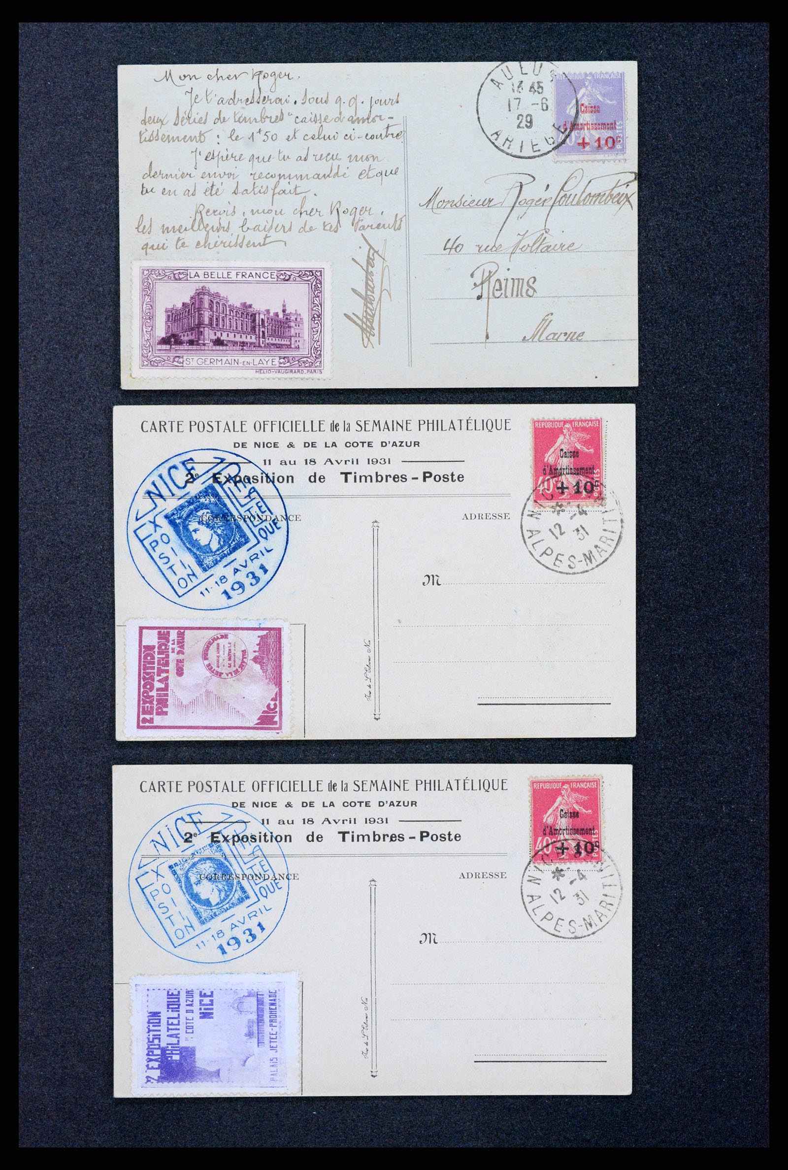 36319 003 - Postzegelverzameling 36319 Frankrijk brieven 1928-1931.