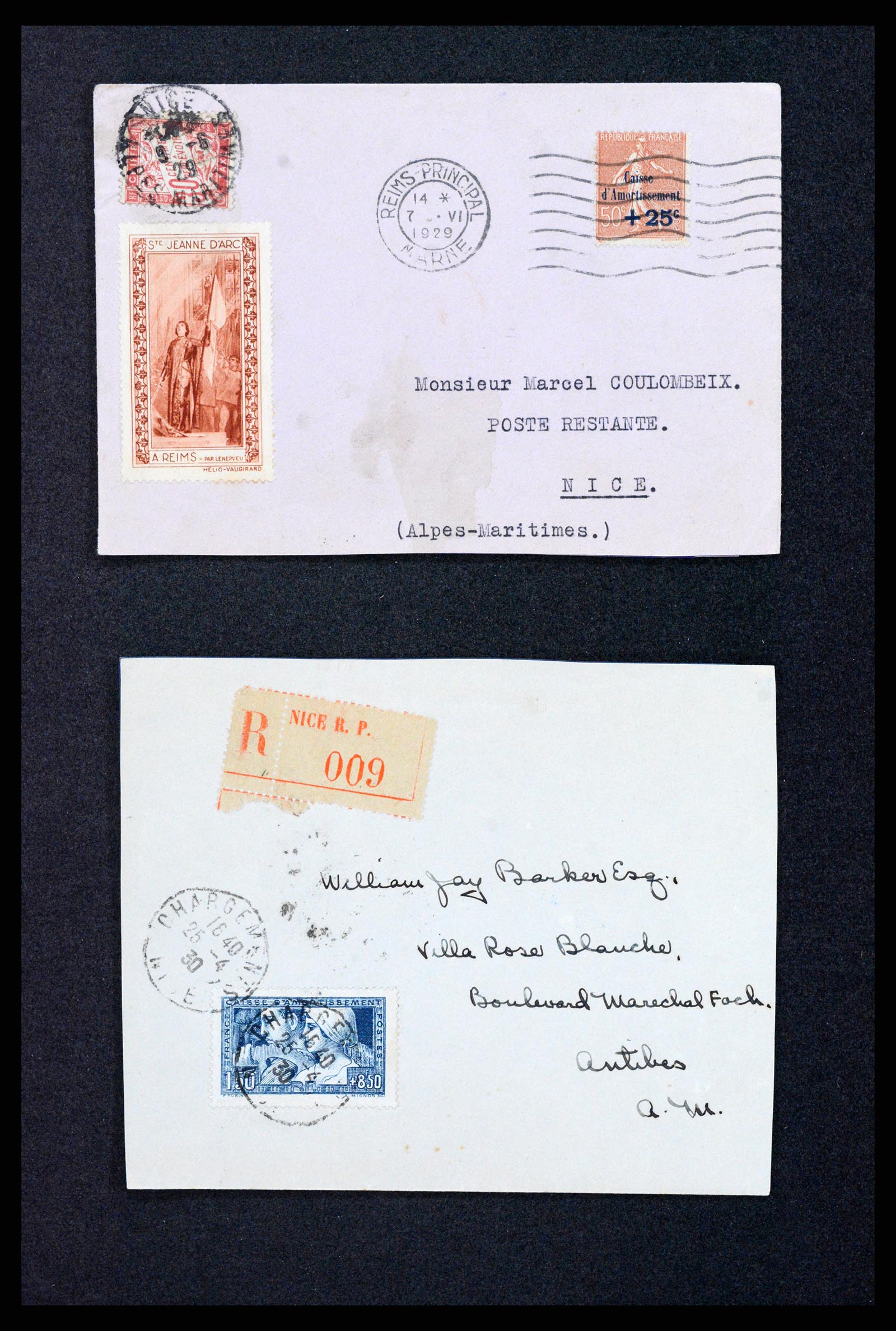 36319 008 - Postzegelverzameling 36319 Frankrijk brieven 1928-1931.