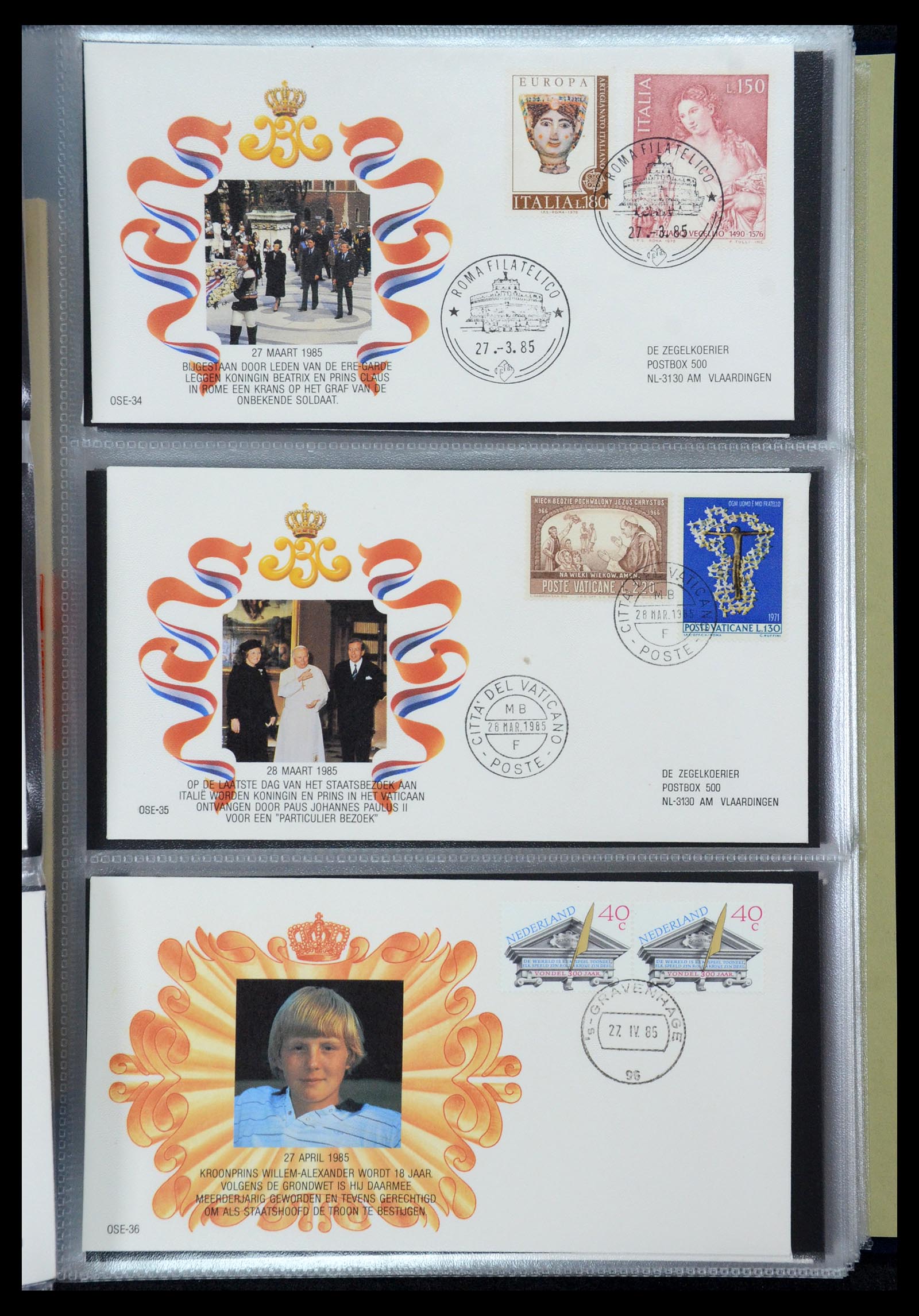 36322 013 - Postzegelverzameling 36322 Nederland koninklijk huis 1981-2013.