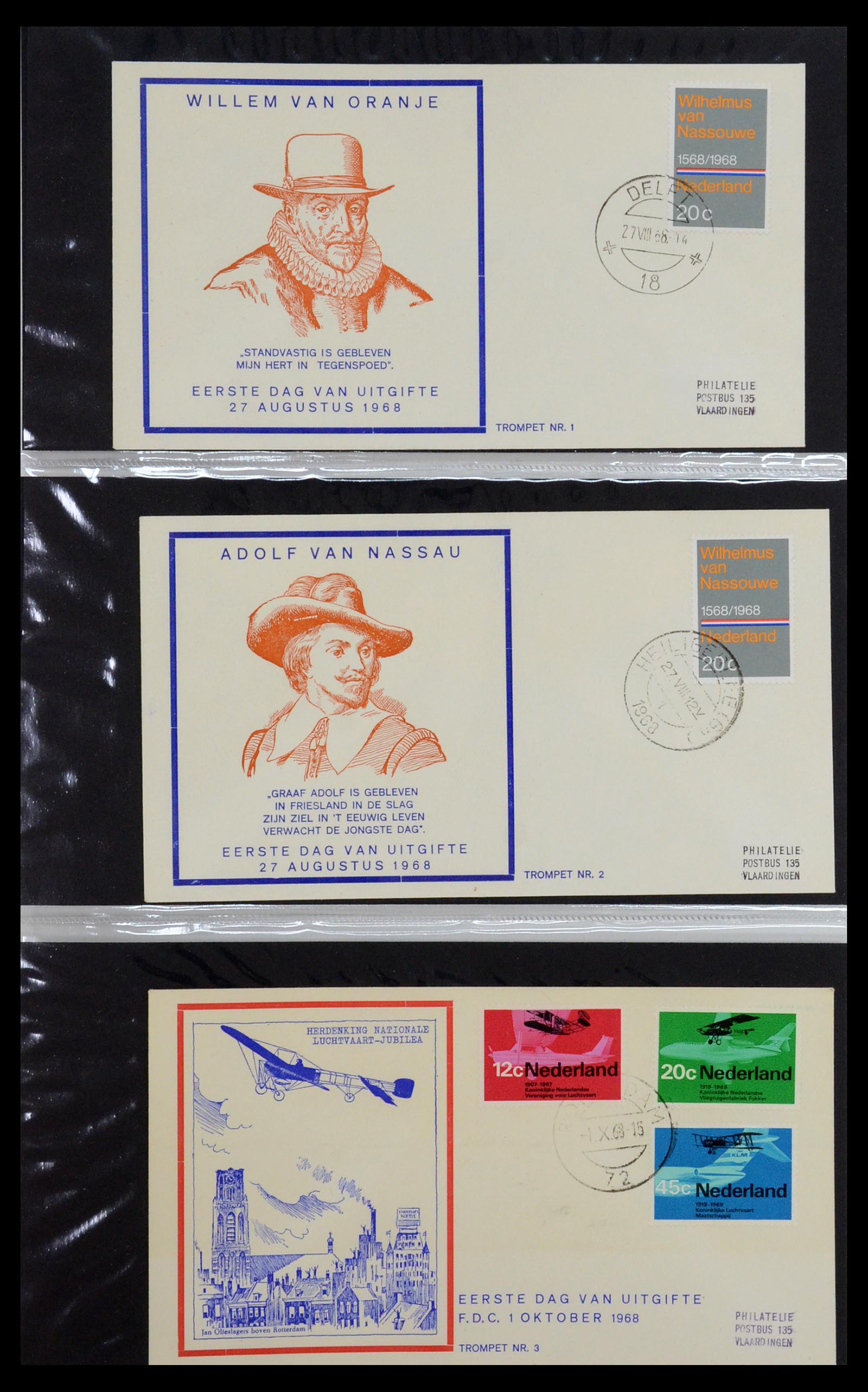 36342 001 - Postzegelverzameling 36342 Nederland Tromp FDC's 1968-1987.