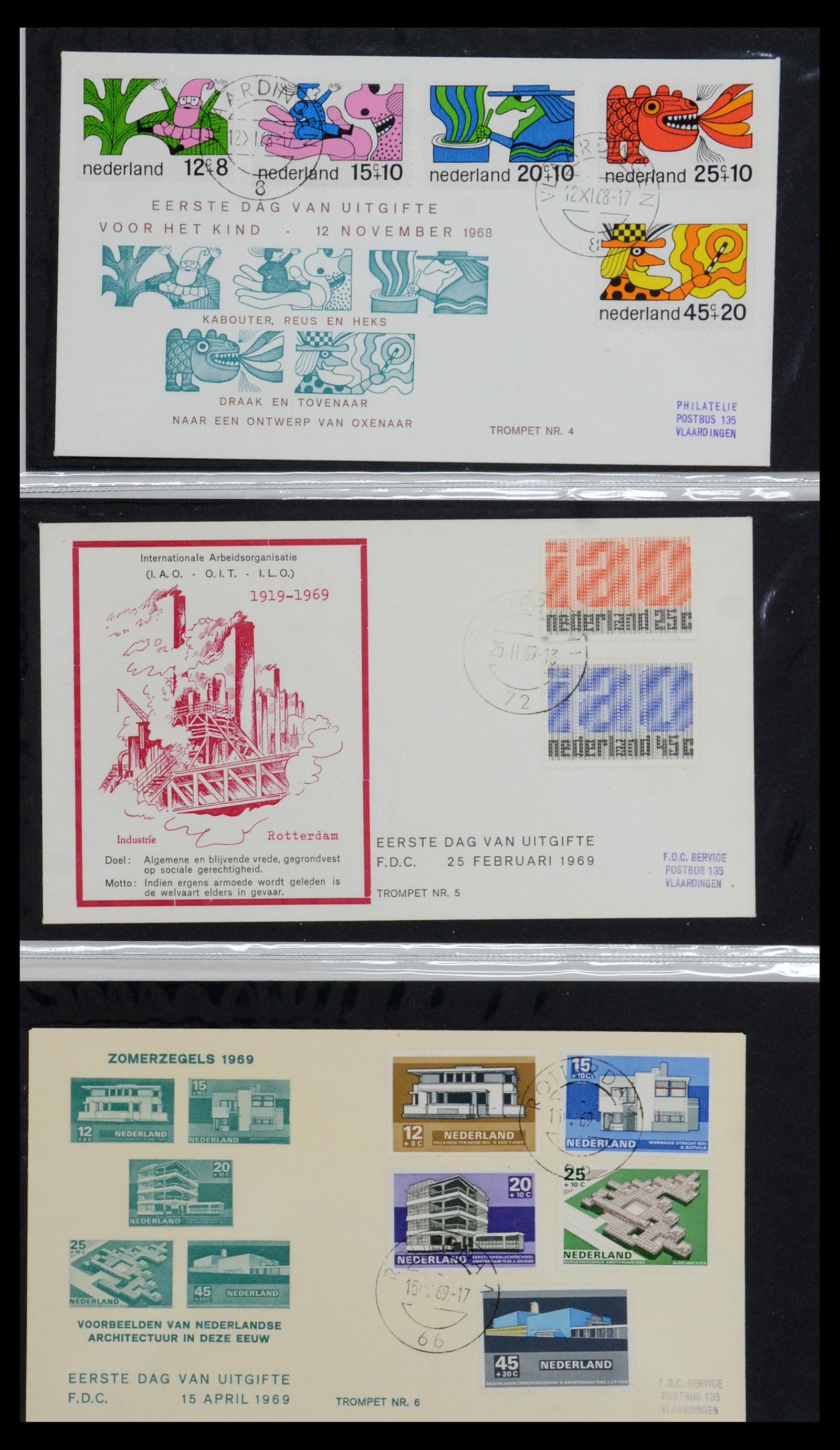 36342 002 - Postzegelverzameling 36342 Nederland Tromp FDC's 1968-1987.