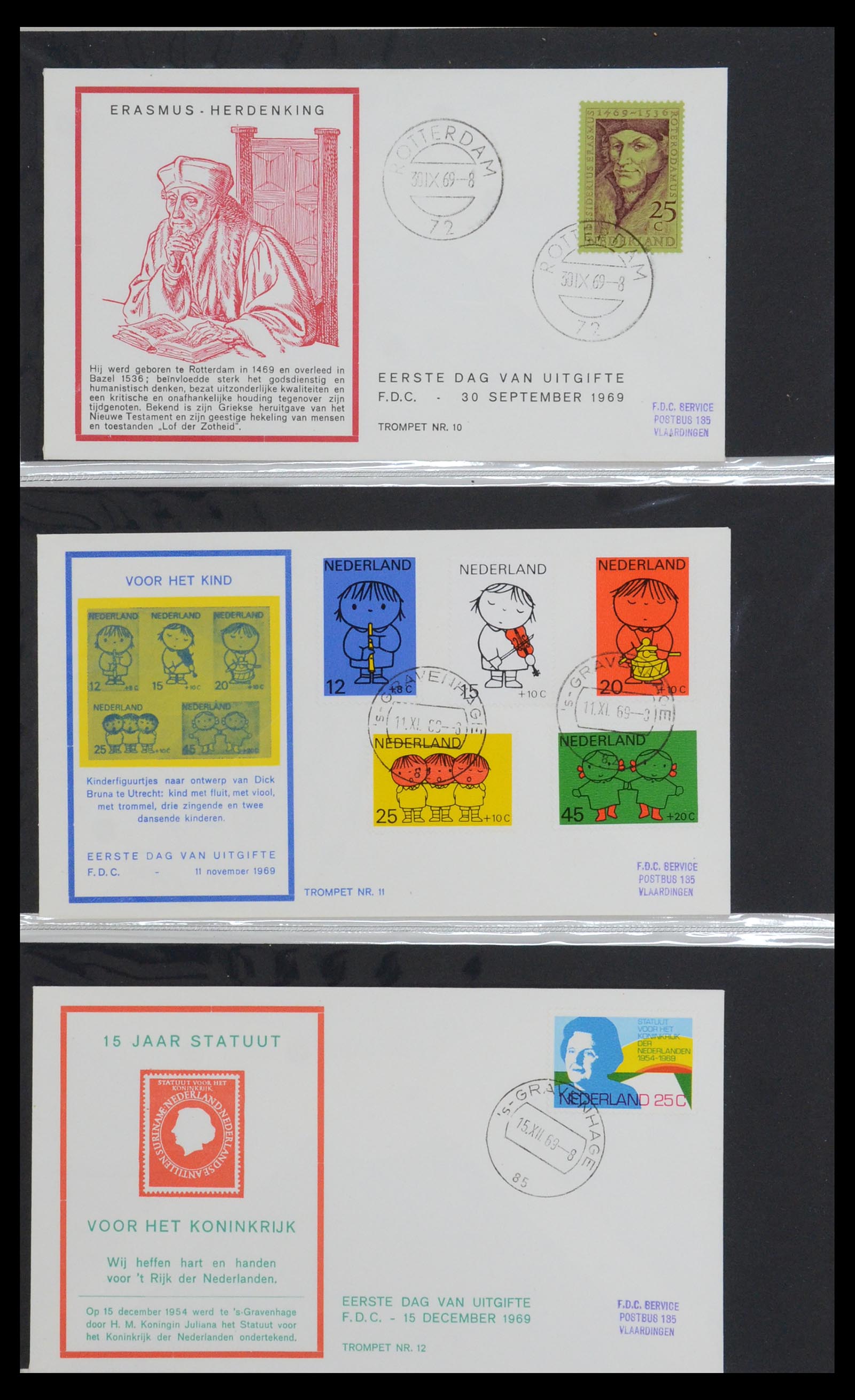 36342 004 - Postzegelverzameling 36342 Nederland Tromp FDC's 1968-1987.