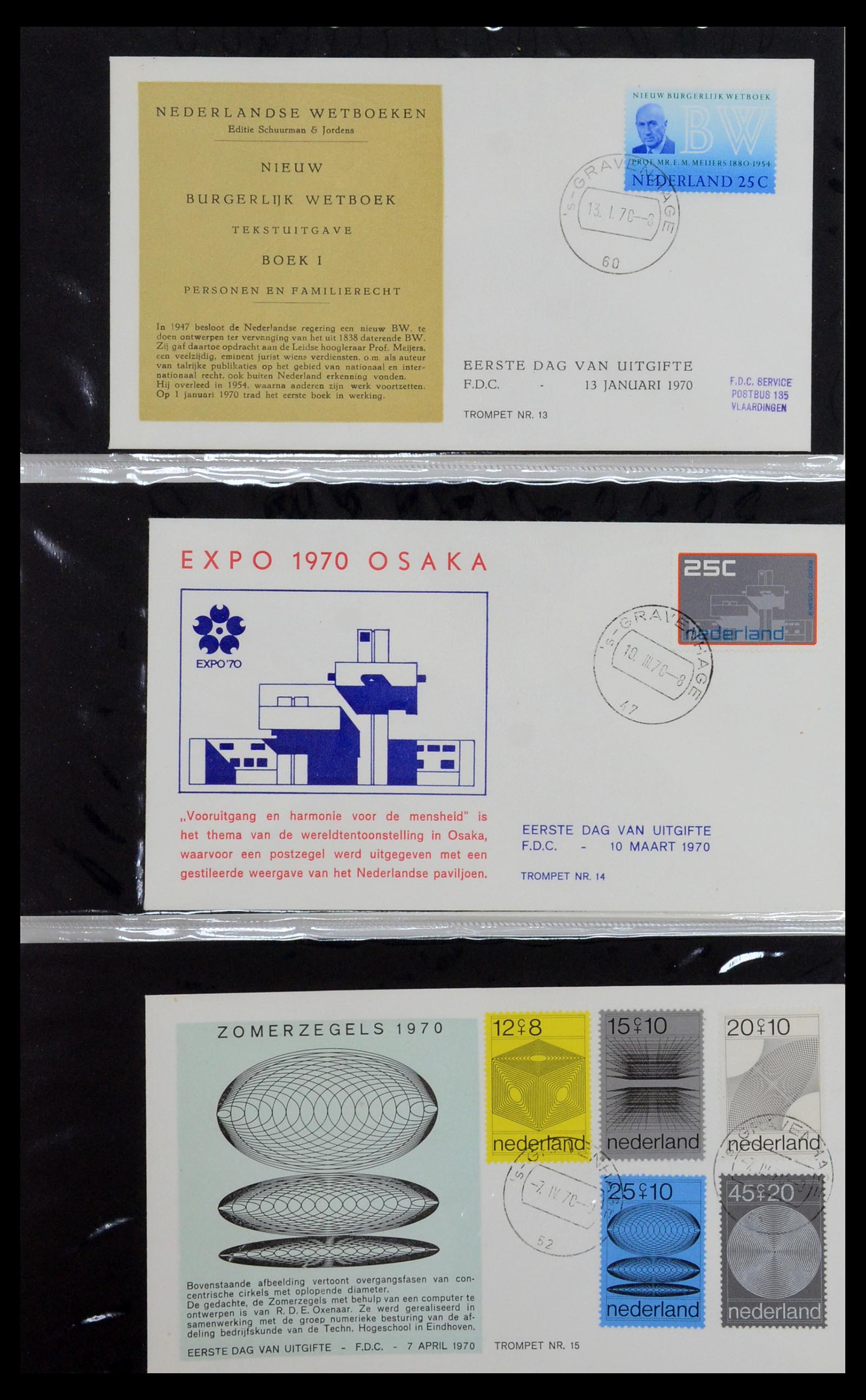 36342 005 - Stamp collection 36342 Netherlands Tromp FDC's 1968-1987.