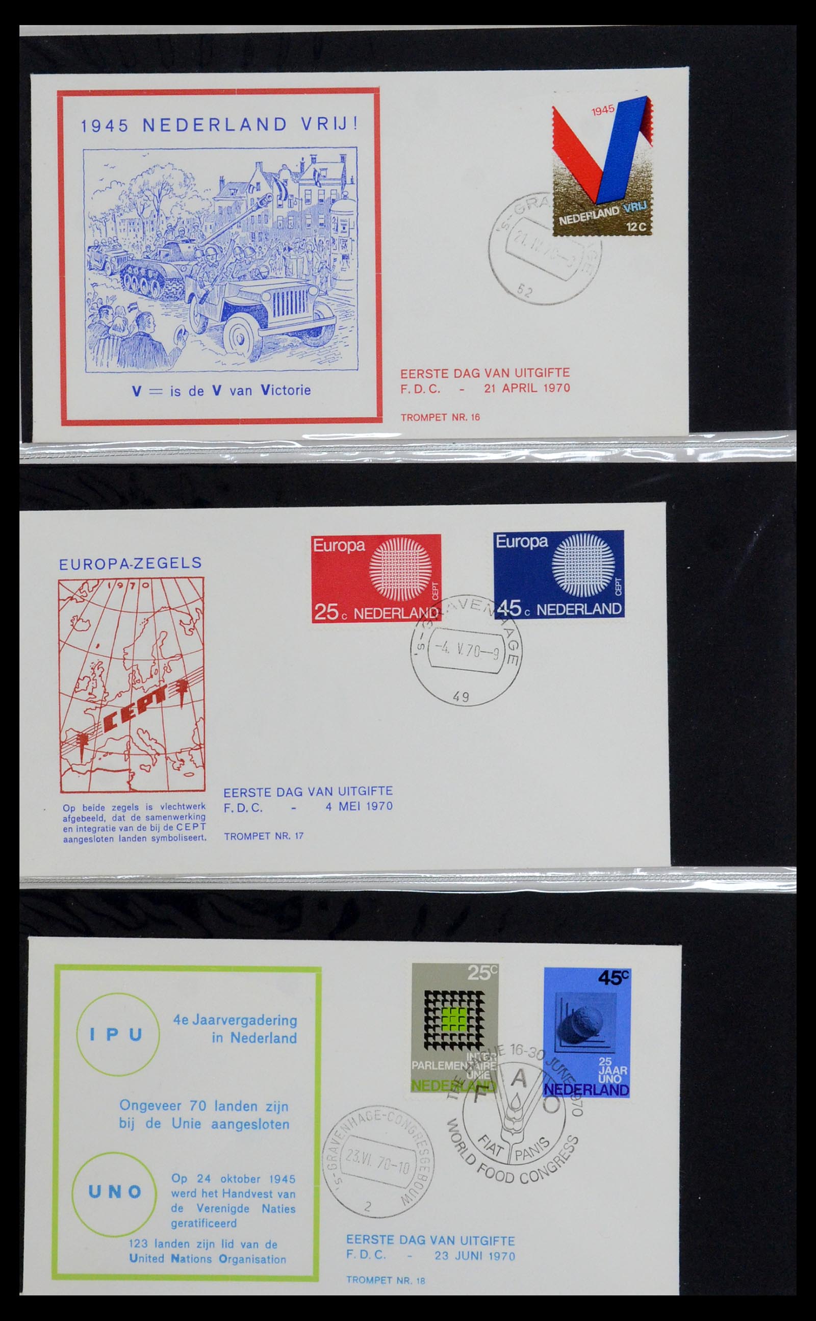 36342 006 - Postzegelverzameling 36342 Nederland Tromp FDC's 1968-1987.