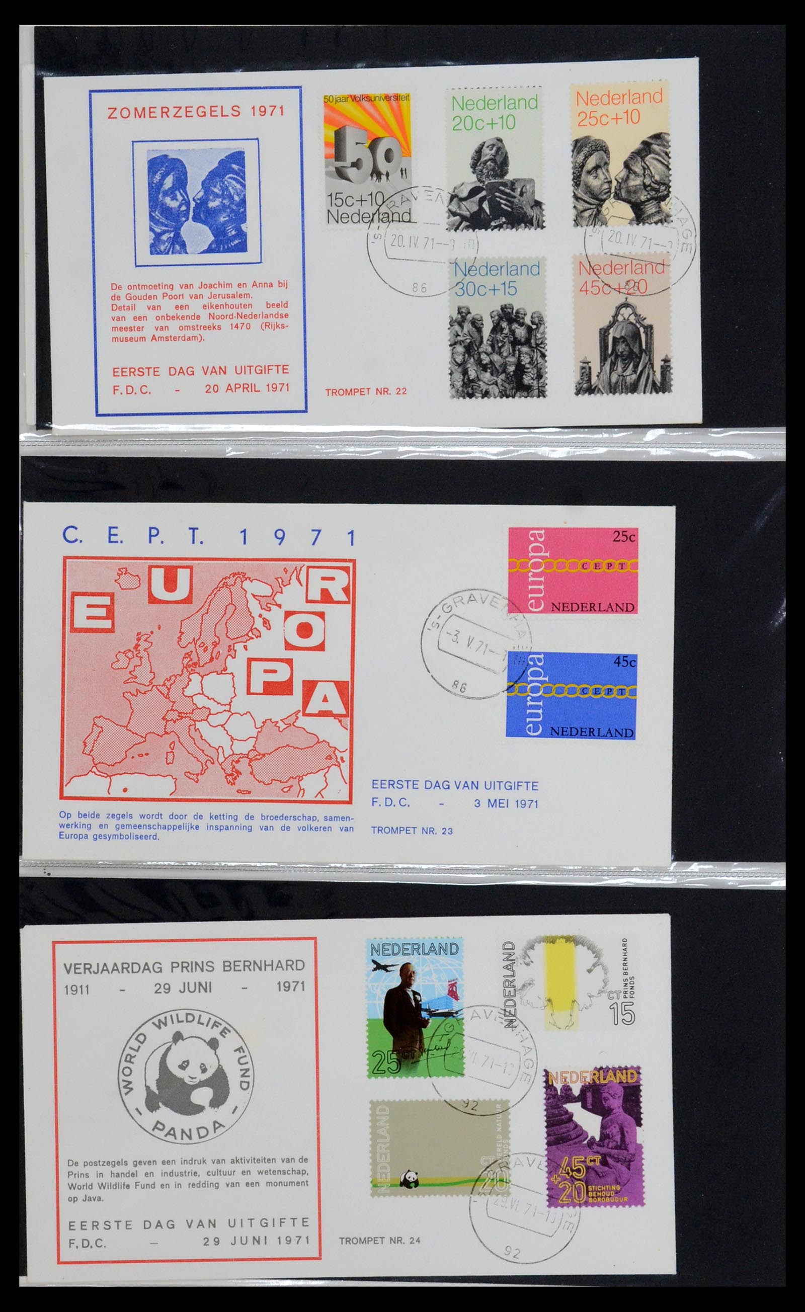 36342 008 - Postzegelverzameling 36342 Nederland Tromp FDC's 1968-1987.