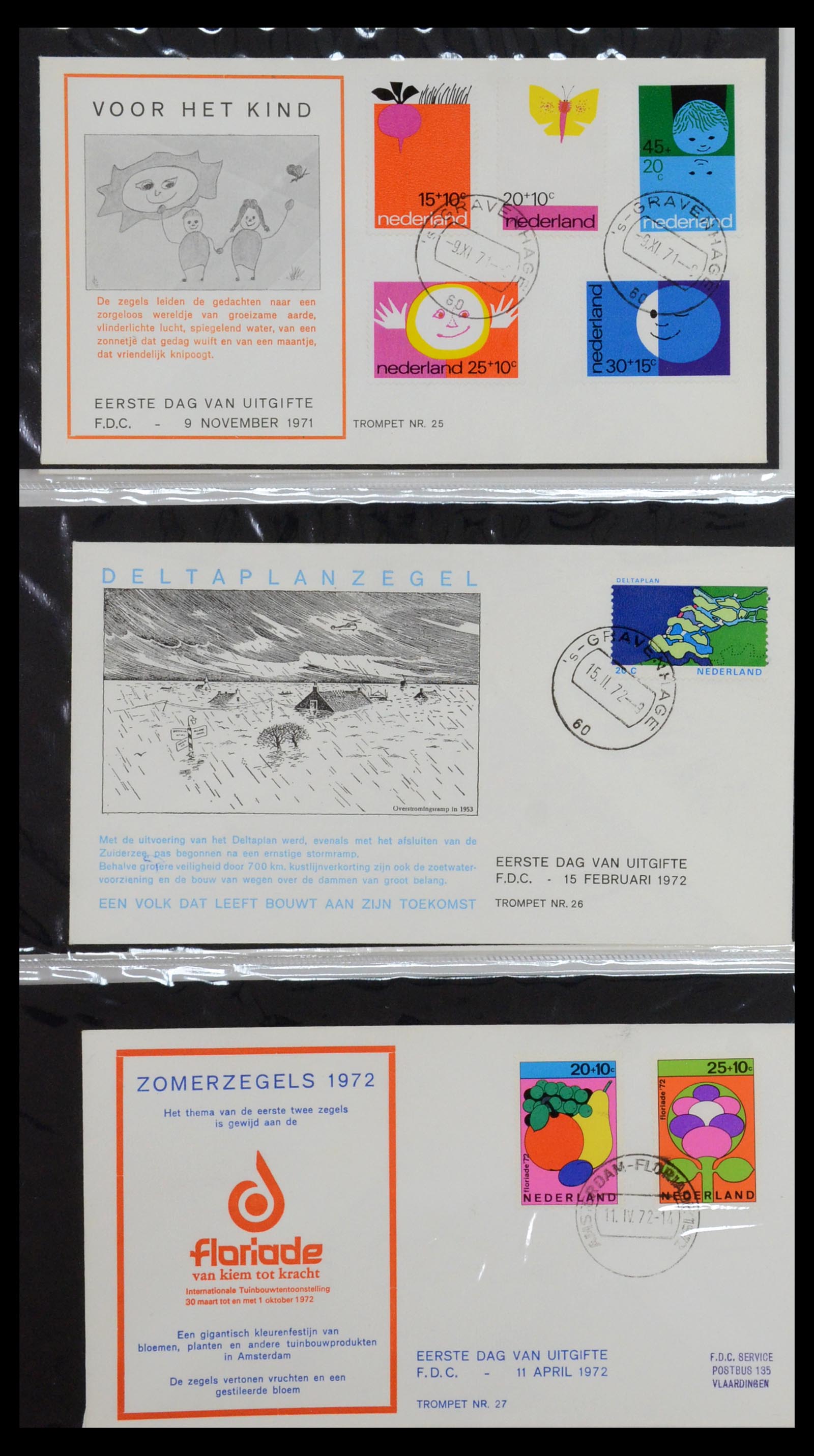 36342 009 - Postzegelverzameling 36342 Nederland Tromp FDC's 1968-1987.