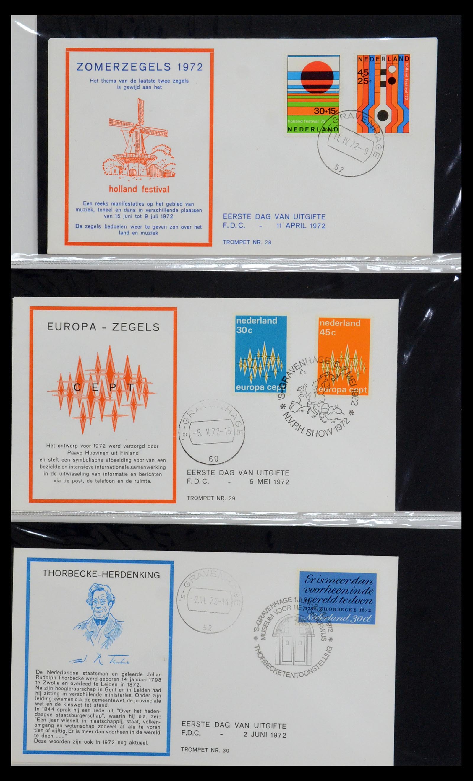 36342 010 - Stamp collection 36342 Netherlands Tromp FDC's 1968-1987.