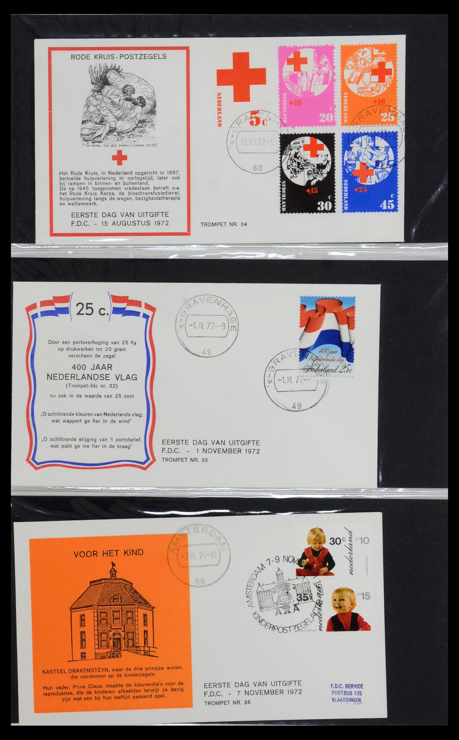 36342 012 - Postzegelverzameling 36342 Nederland Tromp FDC's 1968-1987.