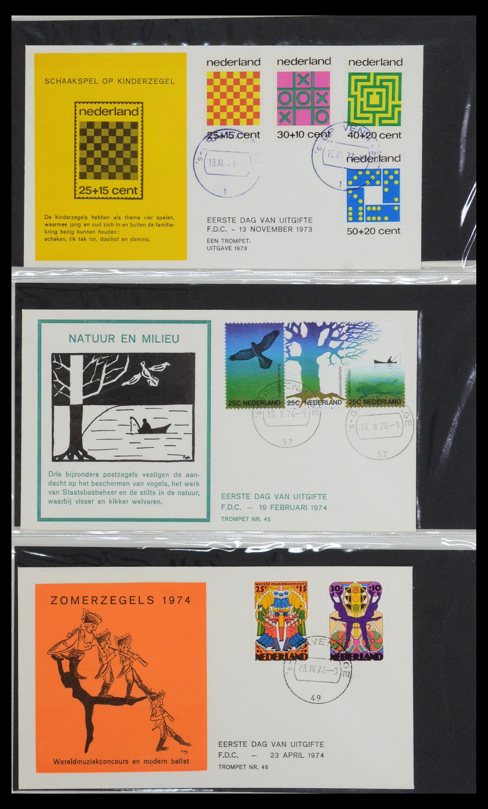 36342 016 - Postzegelverzameling 36342 Nederland Tromp FDC's 1968-1987.