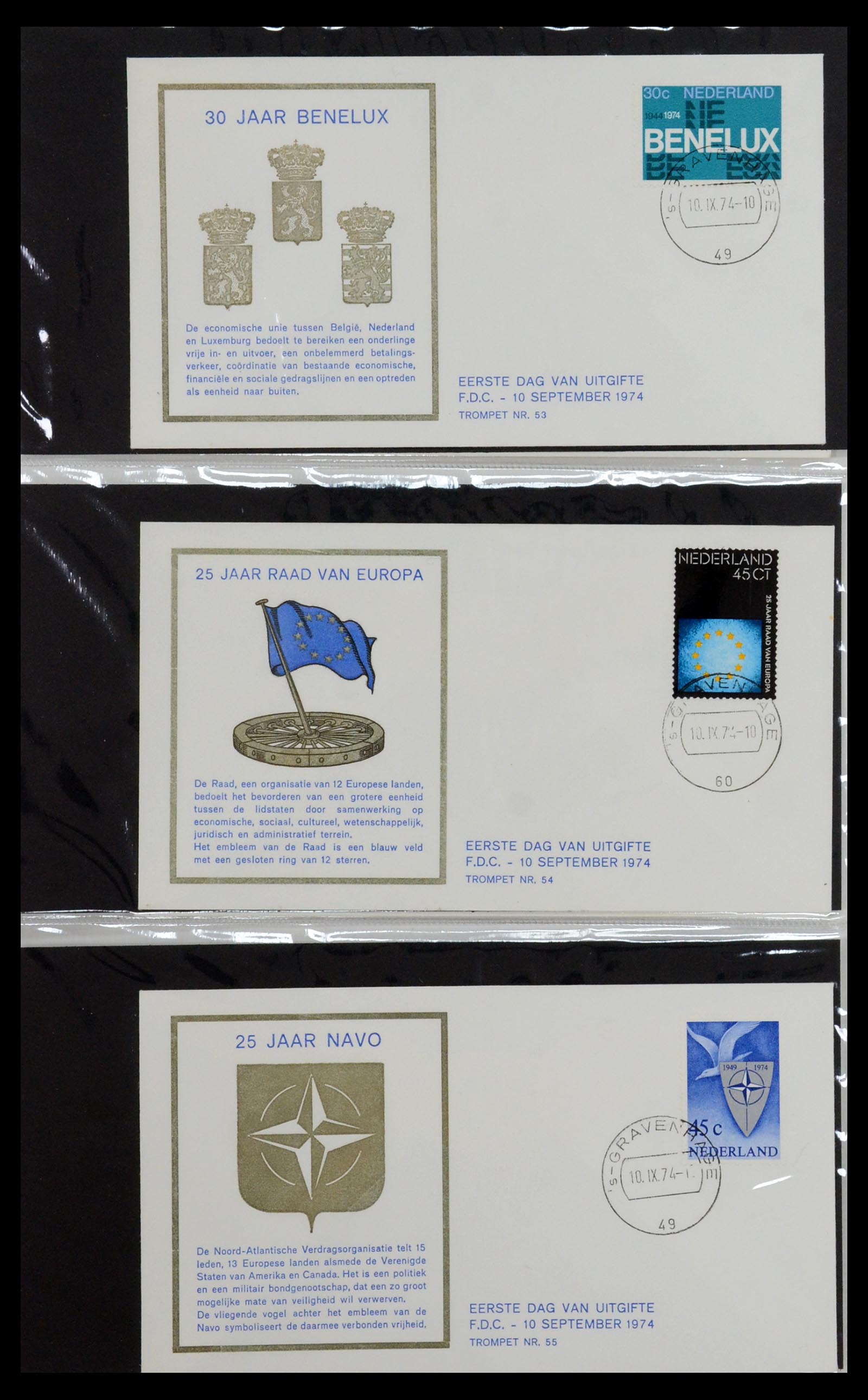 36342 019 - Postzegelverzameling 36342 Nederland Tromp FDC's 1968-1987.