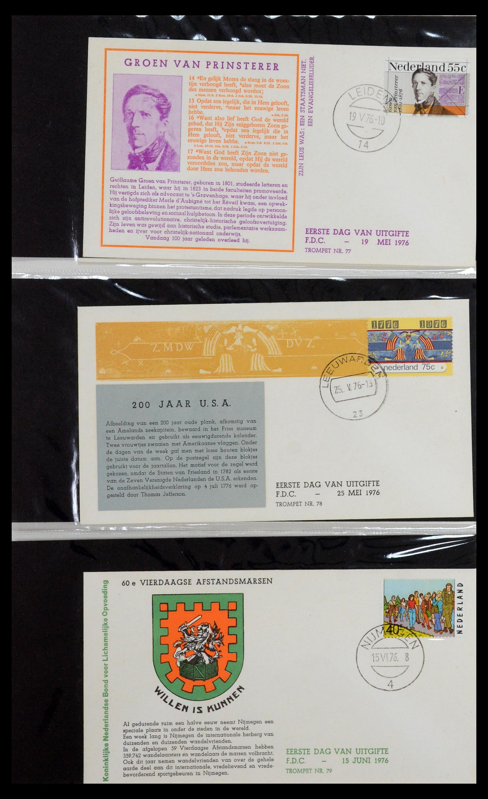 36342 027 - Stamp collection 36342 Netherlands Tromp FDC's 1968-1987.