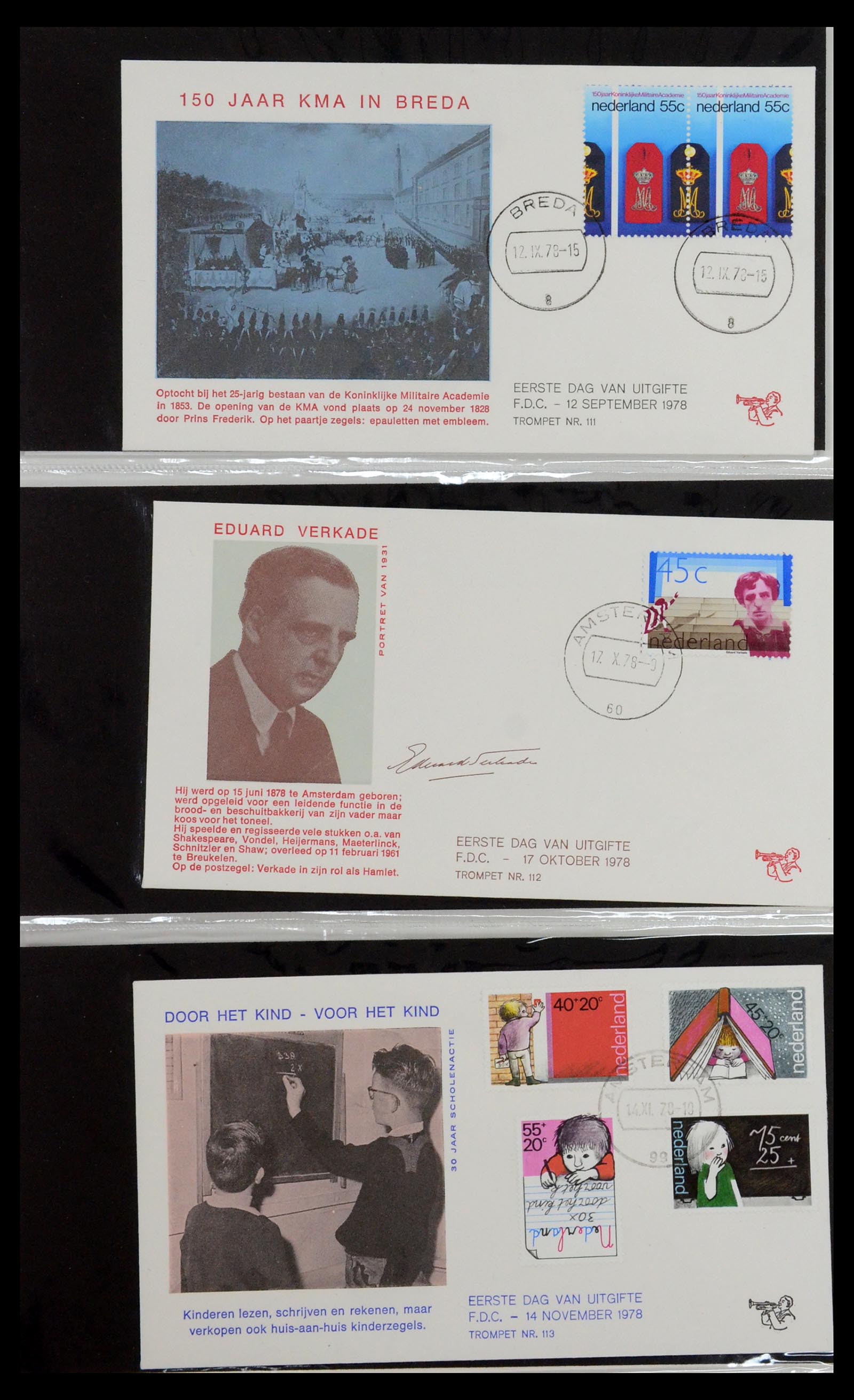 36342 039 - Stamp collection 36342 Netherlands Tromp FDC's 1968-1987.