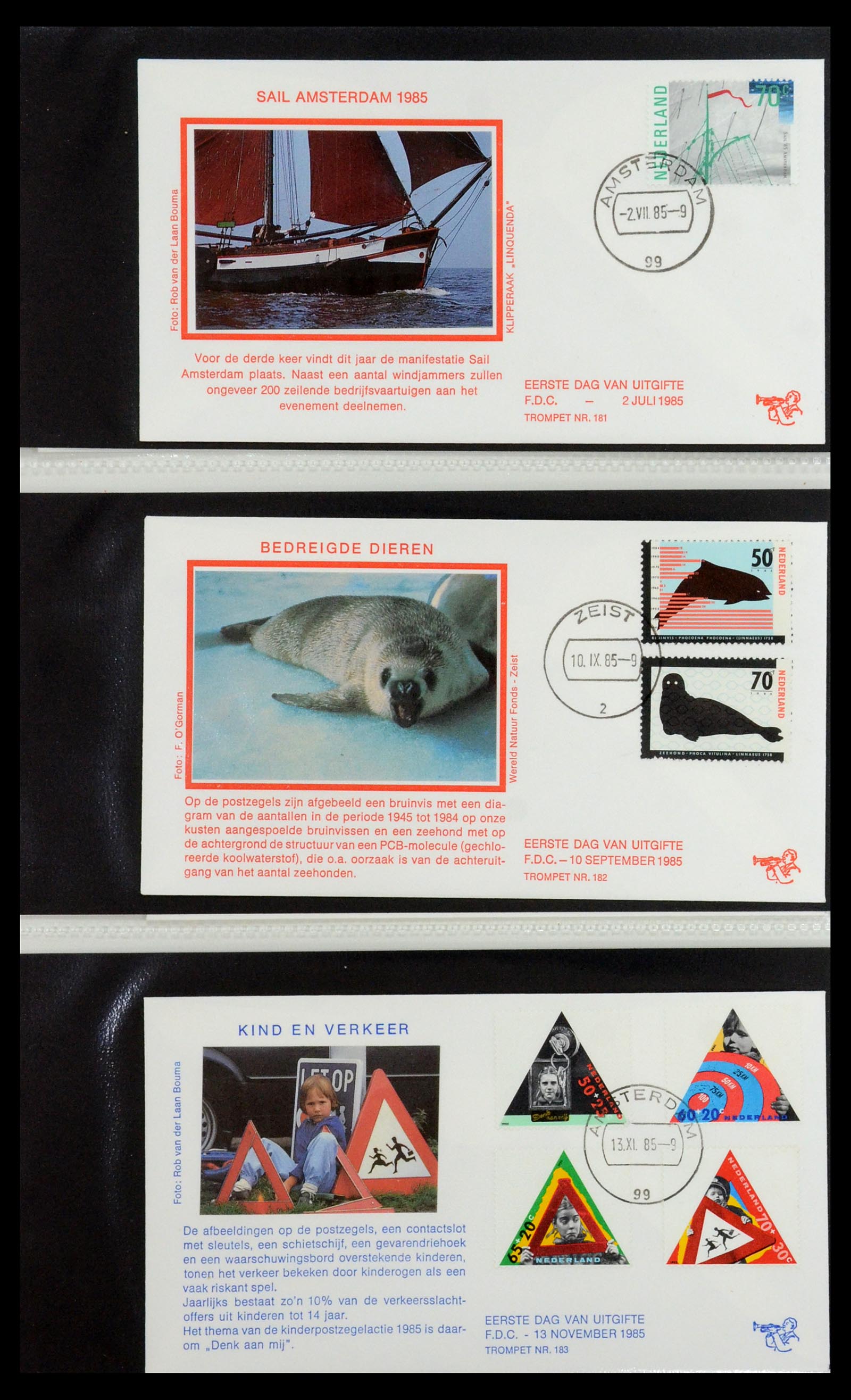 36342 069 - Stamp collection 36342 Netherlands Tromp FDC's 1968-1987.