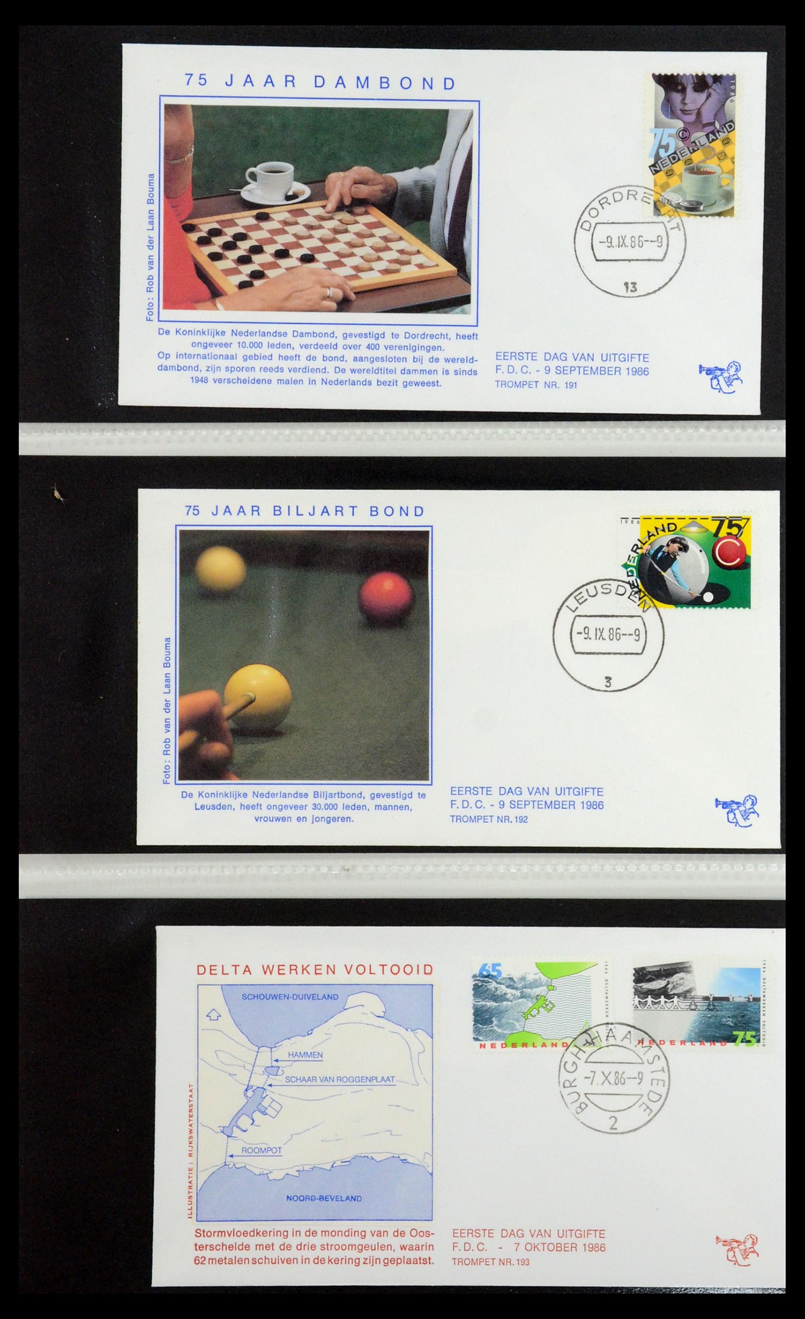 36342 073 - Stamp collection 36342 Netherlands Tromp FDC's 1968-1987.