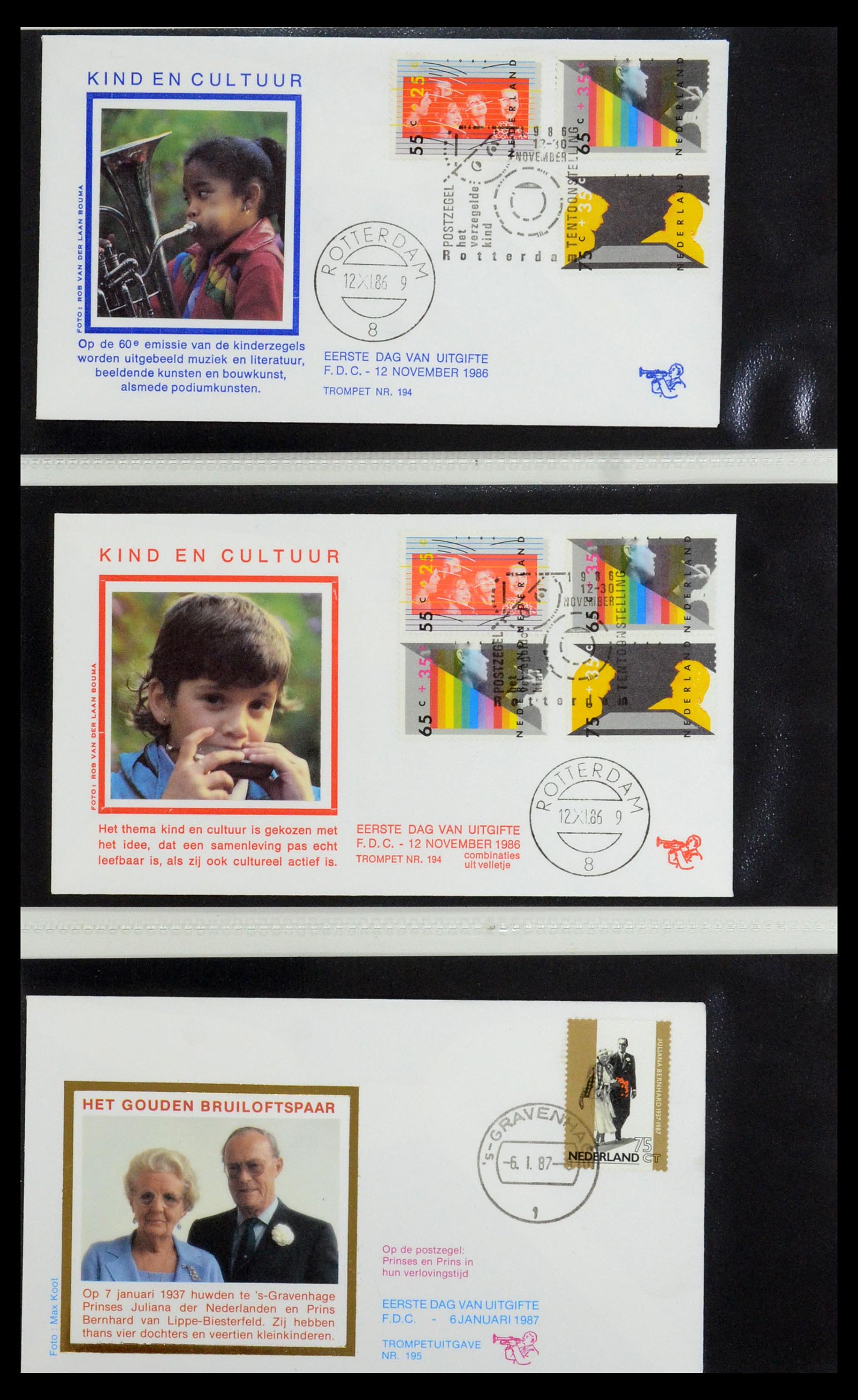 36342 074 - Stamp collection 36342 Netherlands Tromp FDC's 1968-1987.