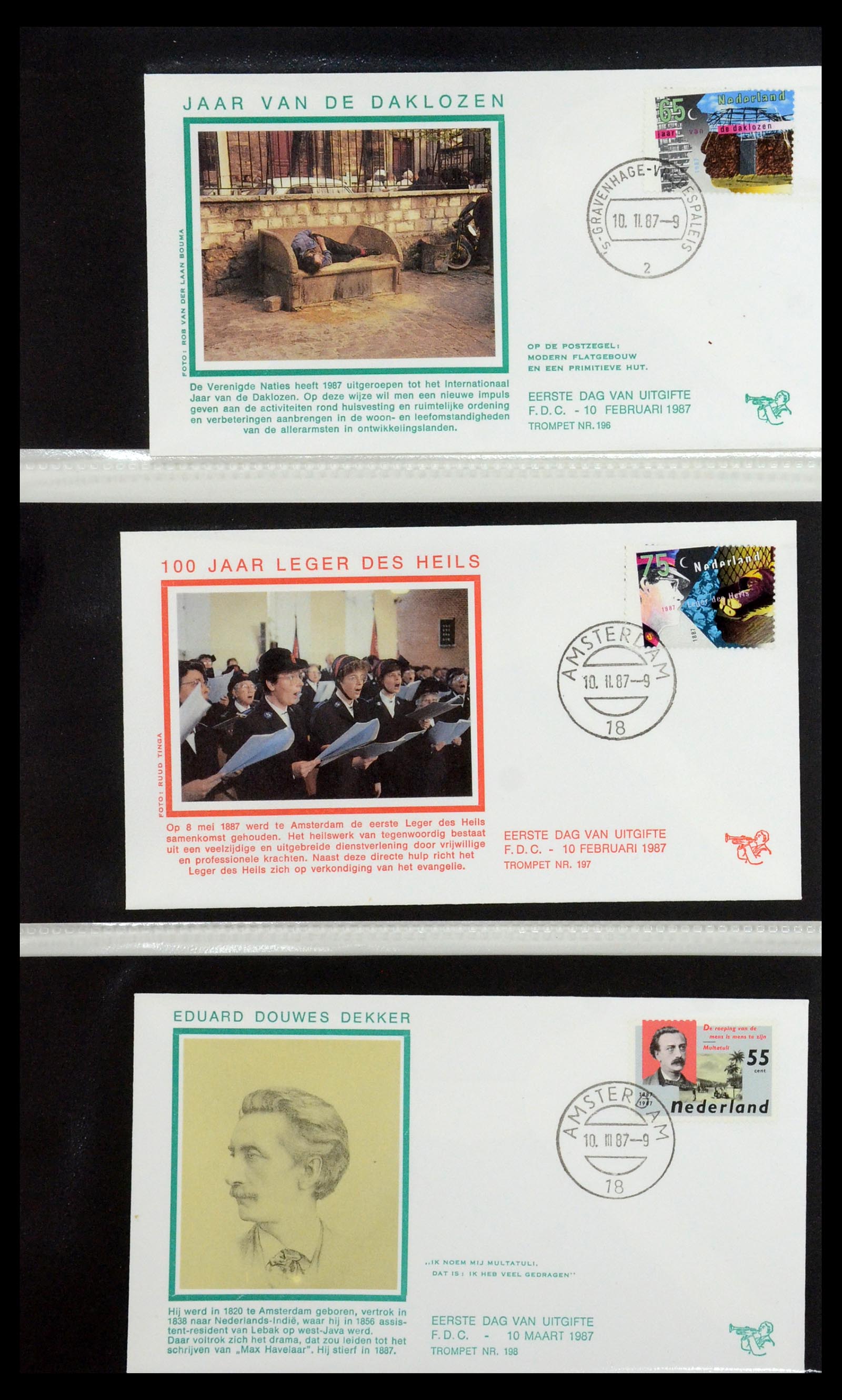 36342 075 - Stamp collection 36342 Netherlands Tromp FDC's 1968-1987.