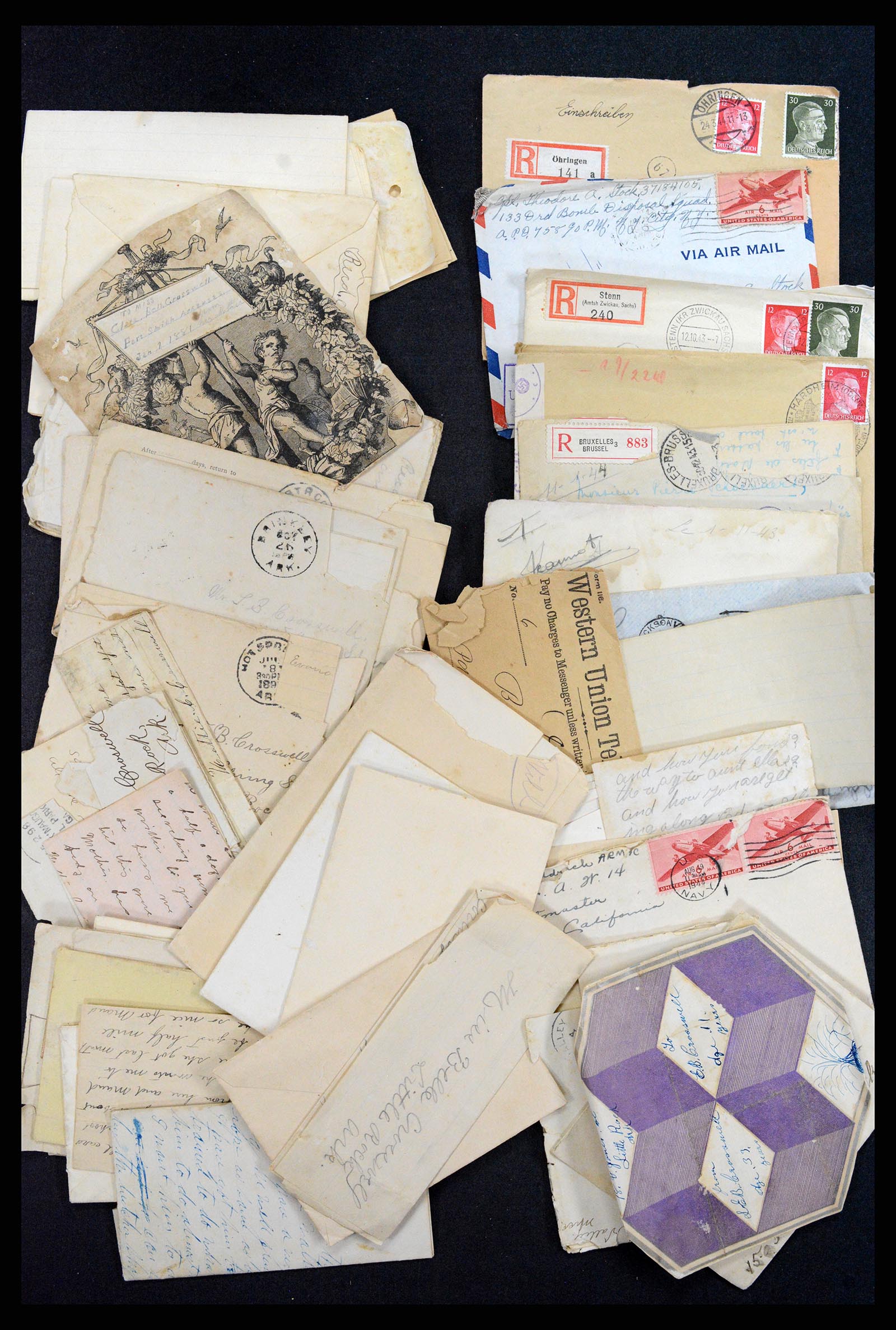 36349 004 - Postzegelverzameling 36349 Wereld brieven en FDC's 1870-2000.
