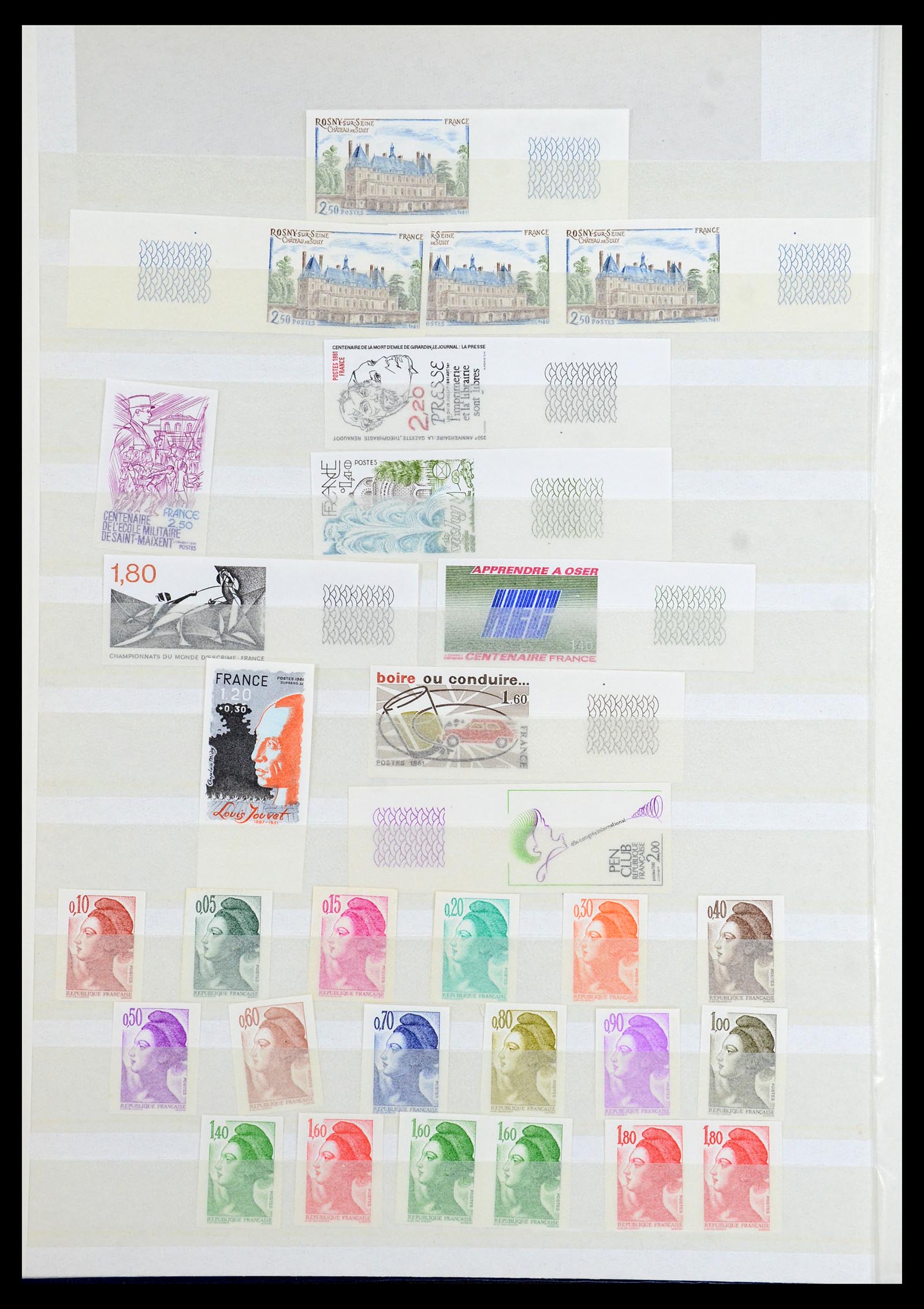 36350 008 - Stamp collection 36350 France IMPERFORATED 1944-1996.