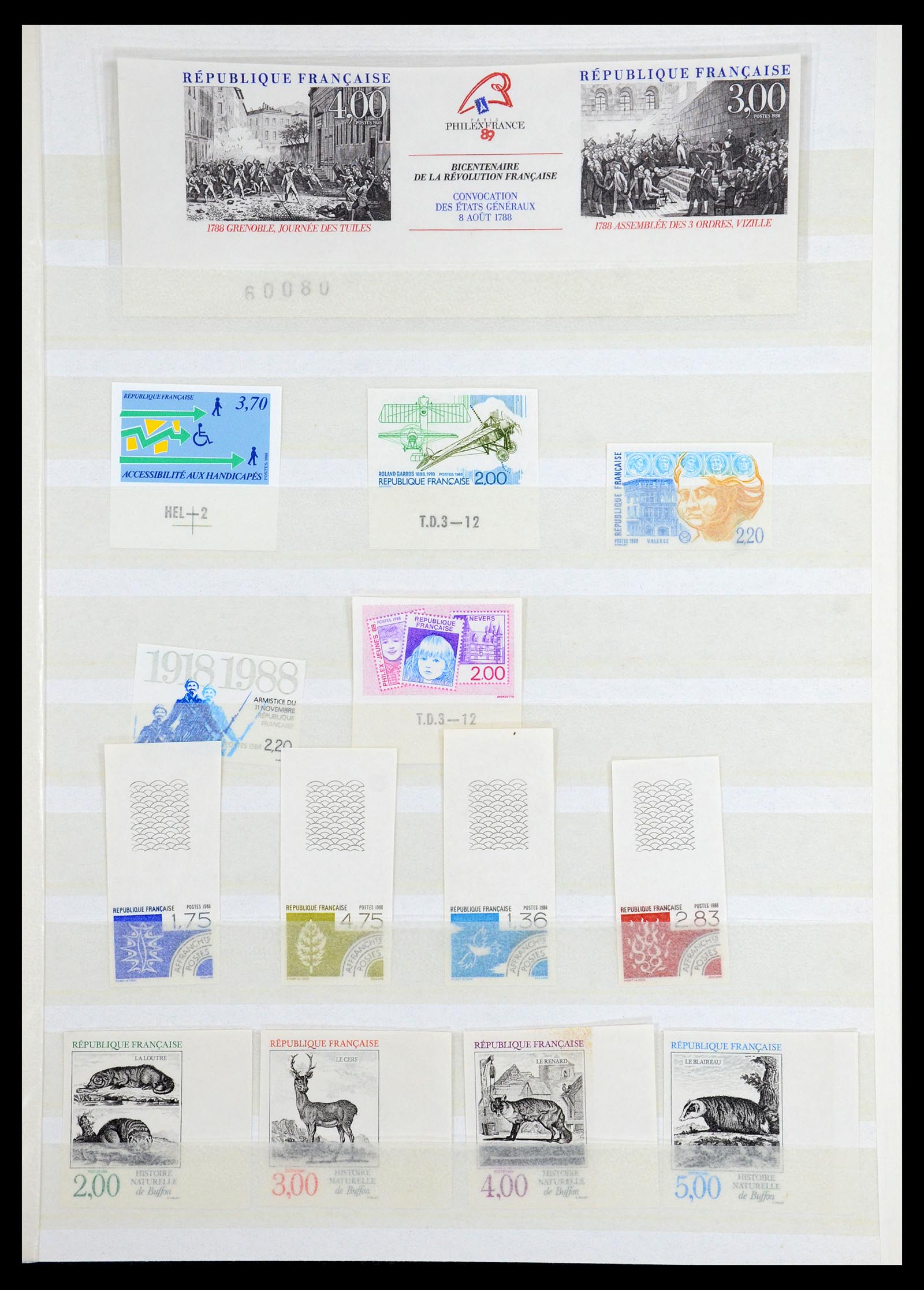 36350 021 - Stamp collection 36350 France IMPERFORATED 1944-1996.