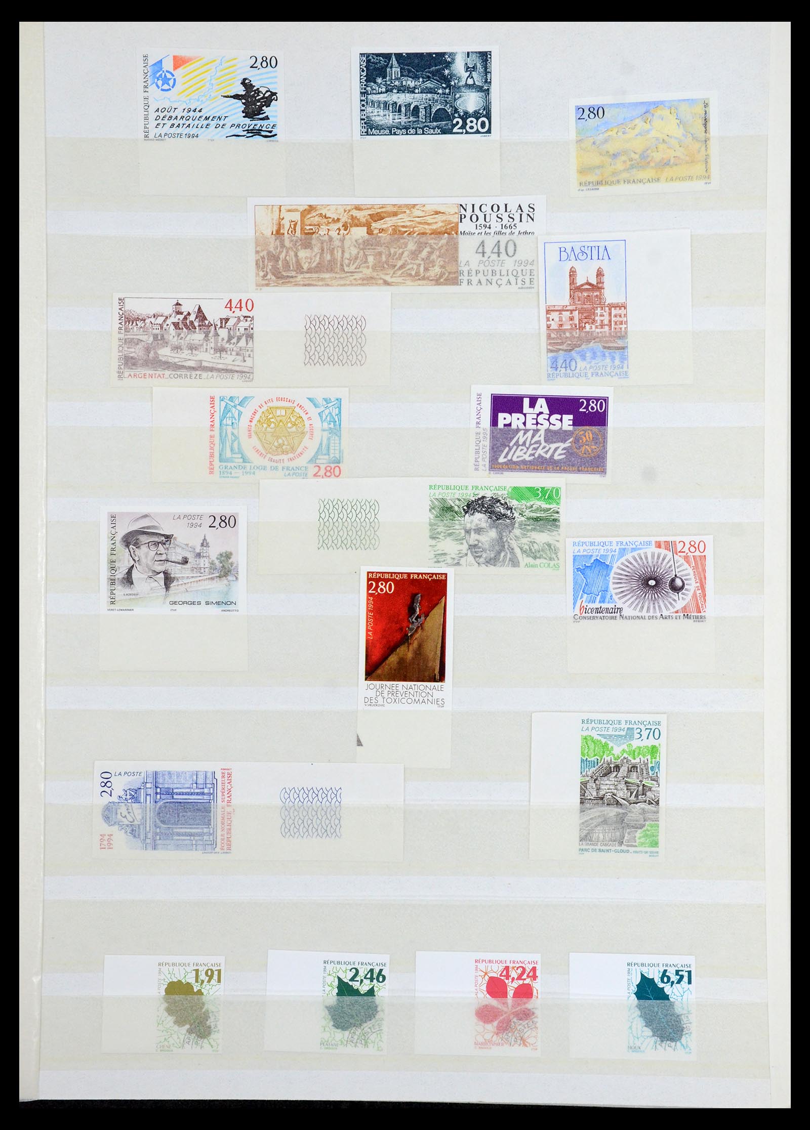 36350 029 - Stamp collection 36350 France IMPERFORATED 1944-1996.