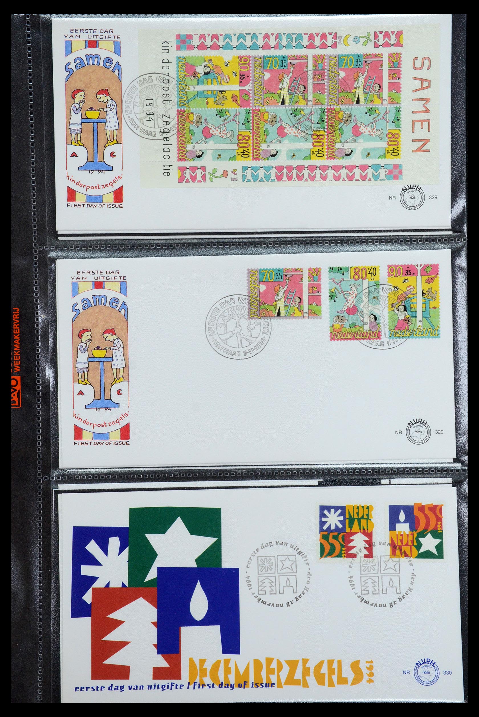 36353 003 - Postzegelverzameling 36353 Nederland FDC's 1994-2016.